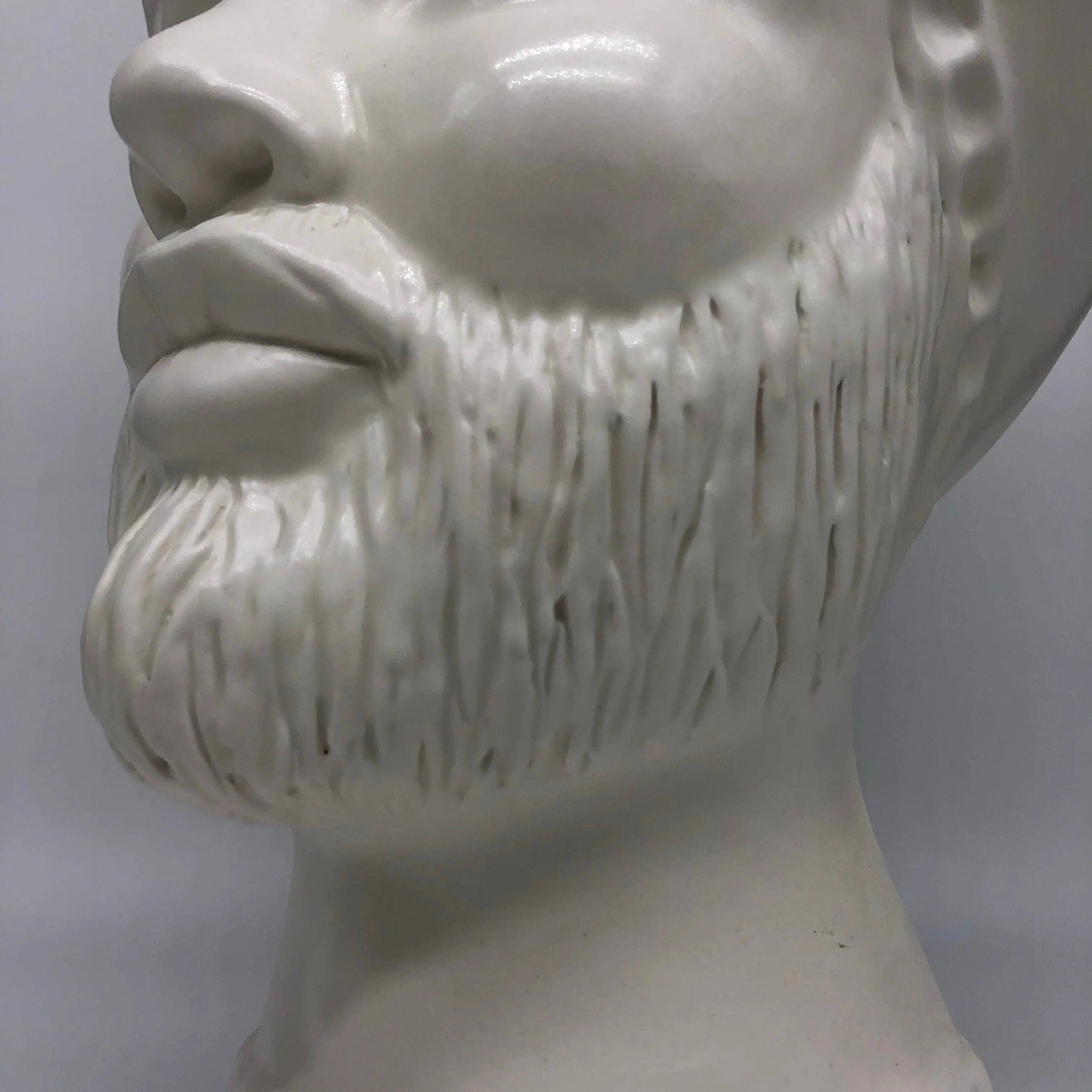 Teste di Moro Luis Ceramica Caltagirone cm H.44 L.23 Artigianale Turbante Liscio Bianco Opaco DD CERAMICHE SICILIANE