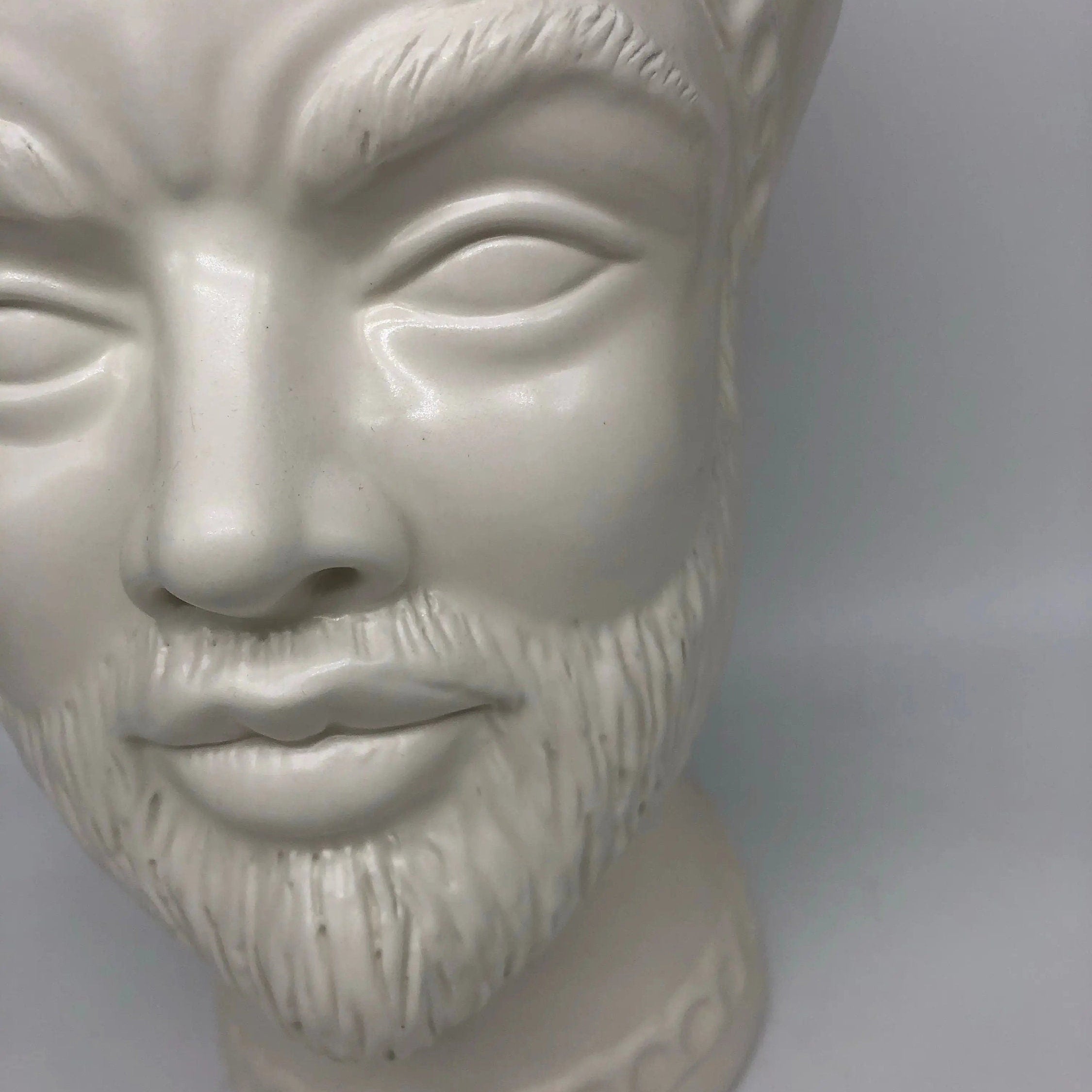 Teste di Moro Luis Ceramica Caltagirone cm H.44 L.23 Artigianale Turbante Liscio Bianco Opaco DD CERAMICHE SICILIANE