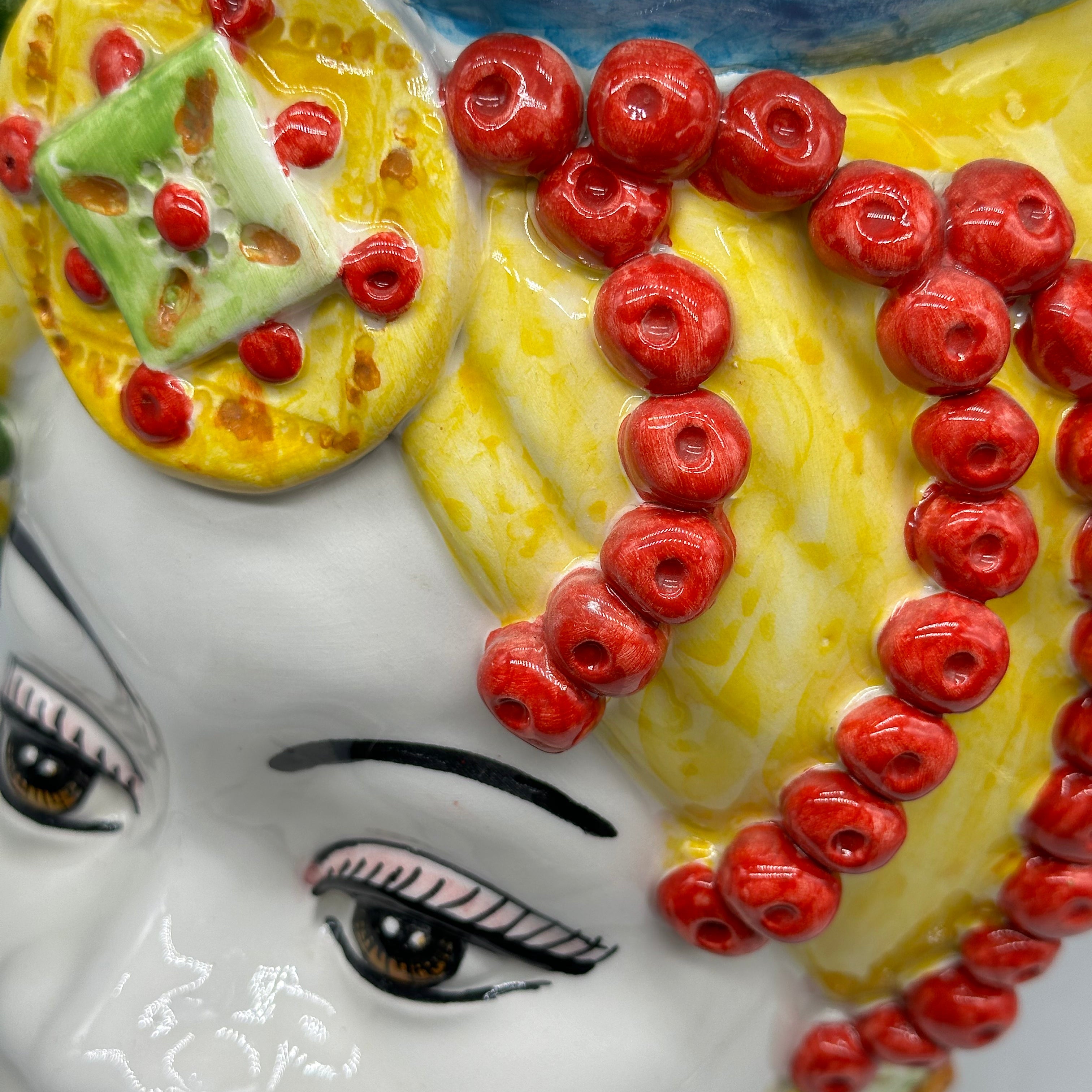 Teste di Moro Masai Ceramica Caltagirone cm H.38 L.21 Artigianale Decoro Siciliano - TESTE DI MORO