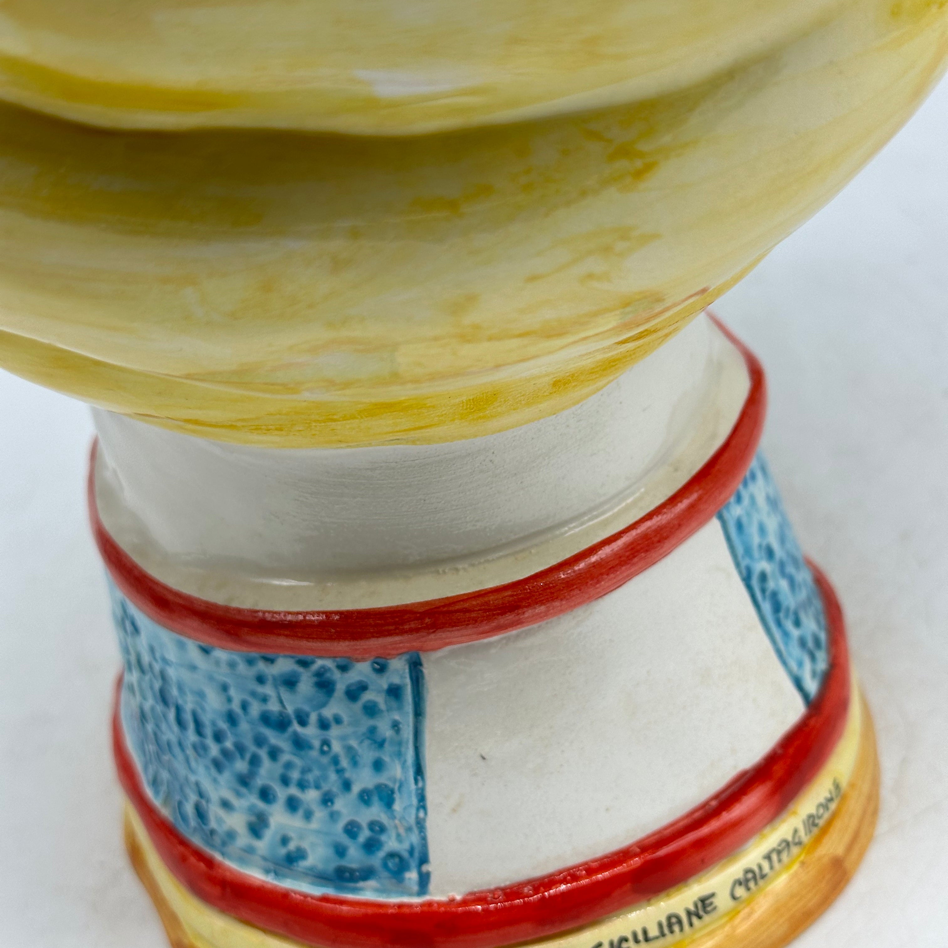 Teste di Moro Masai Ceramica Caltagirone cm H.38 L.21 Artigianale Decoro Siciliano - TESTE DI MORO