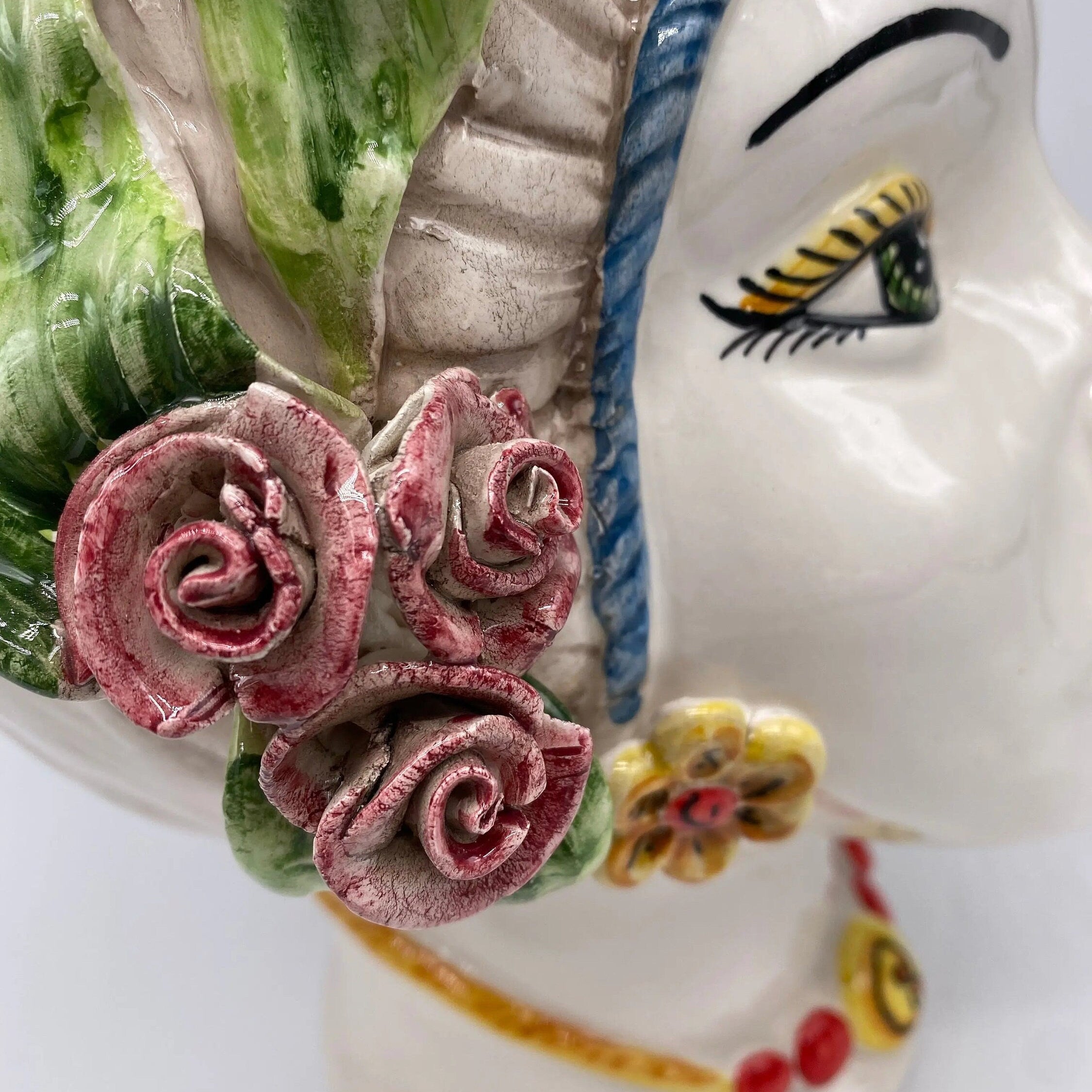 Teste di Moro Mediterraneo Colorata Ceramica Caltagirone cm H.29 L.22 Artigianale DD CERAMICHE SICILIANE