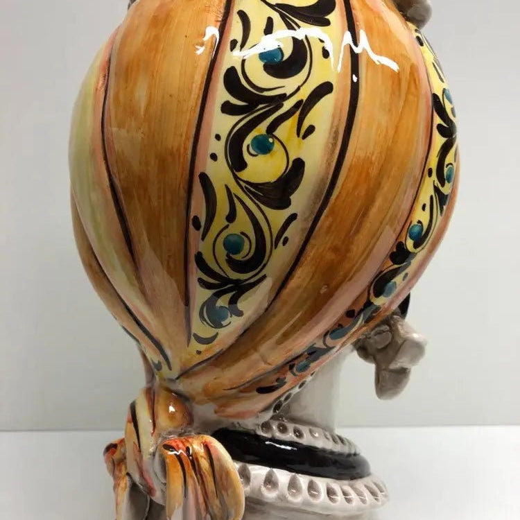 Teste di Moro Moresca Ceramica Caltagirone cm H.28 L.19 Artigianale Decorazione 2020 Arancio DD CERAMICHE SICILIANE