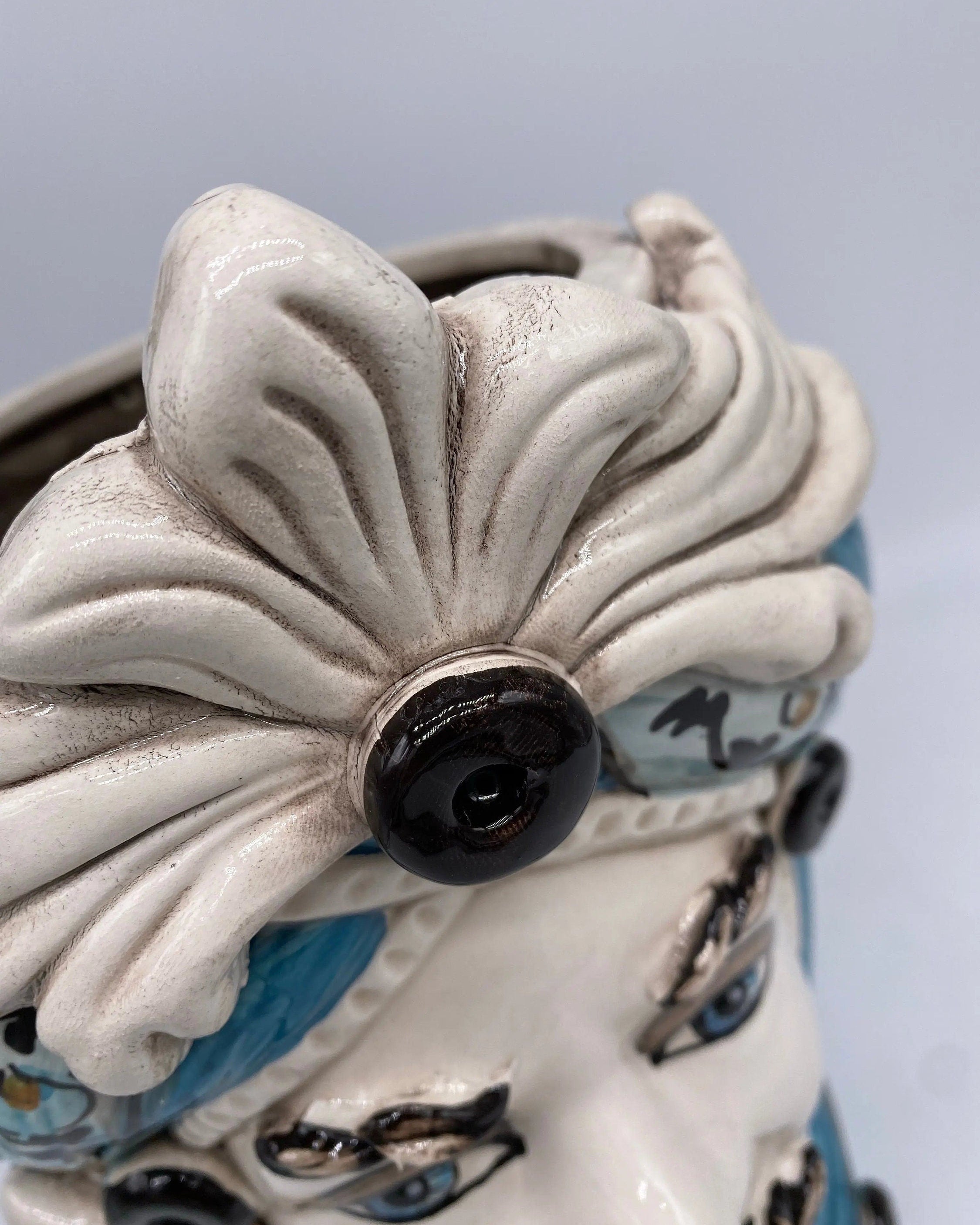 Teste di Moro Moresca Ceramica Caltagirone cm H.28 L.19 Artigianale Decorazione 2020 Blu DD CERAMICHE SICILIANE