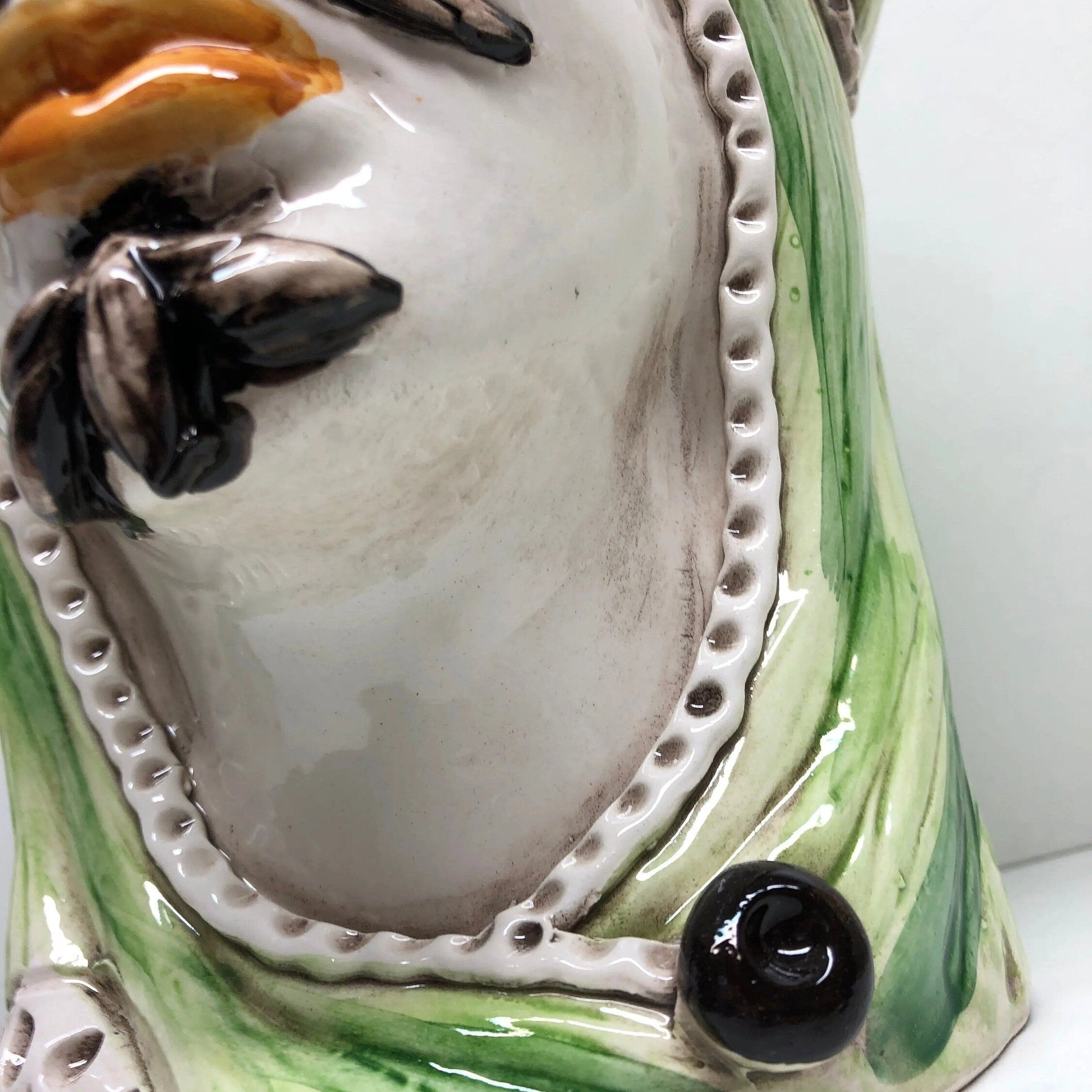 Teste di Moro Moresca Ceramica Caltagirone cm H.28 L.19 Artigianale Turbante Verde DD CERAMICHE SICILIANE