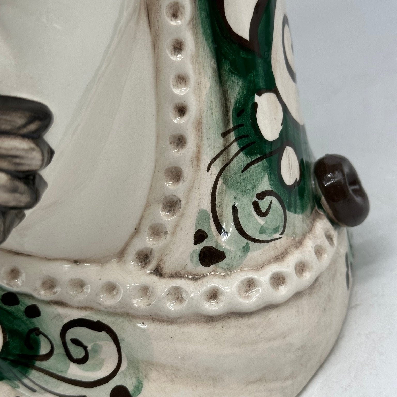 Teste di Moro Moresca Ceramica Caltagirone cm H.40 L.24 Artigianale Barocco Verde Prato - DD CERAMICHE SICILIANE