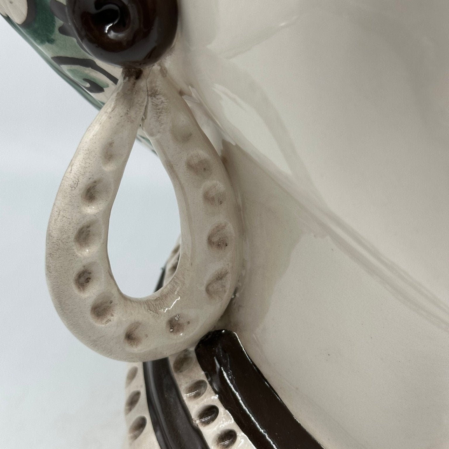 Teste di Moro Moresca Ceramica Caltagirone cm H.40 L.24 Artigianale Barocco Verde Prato - DD CERAMICHE SICILIANE