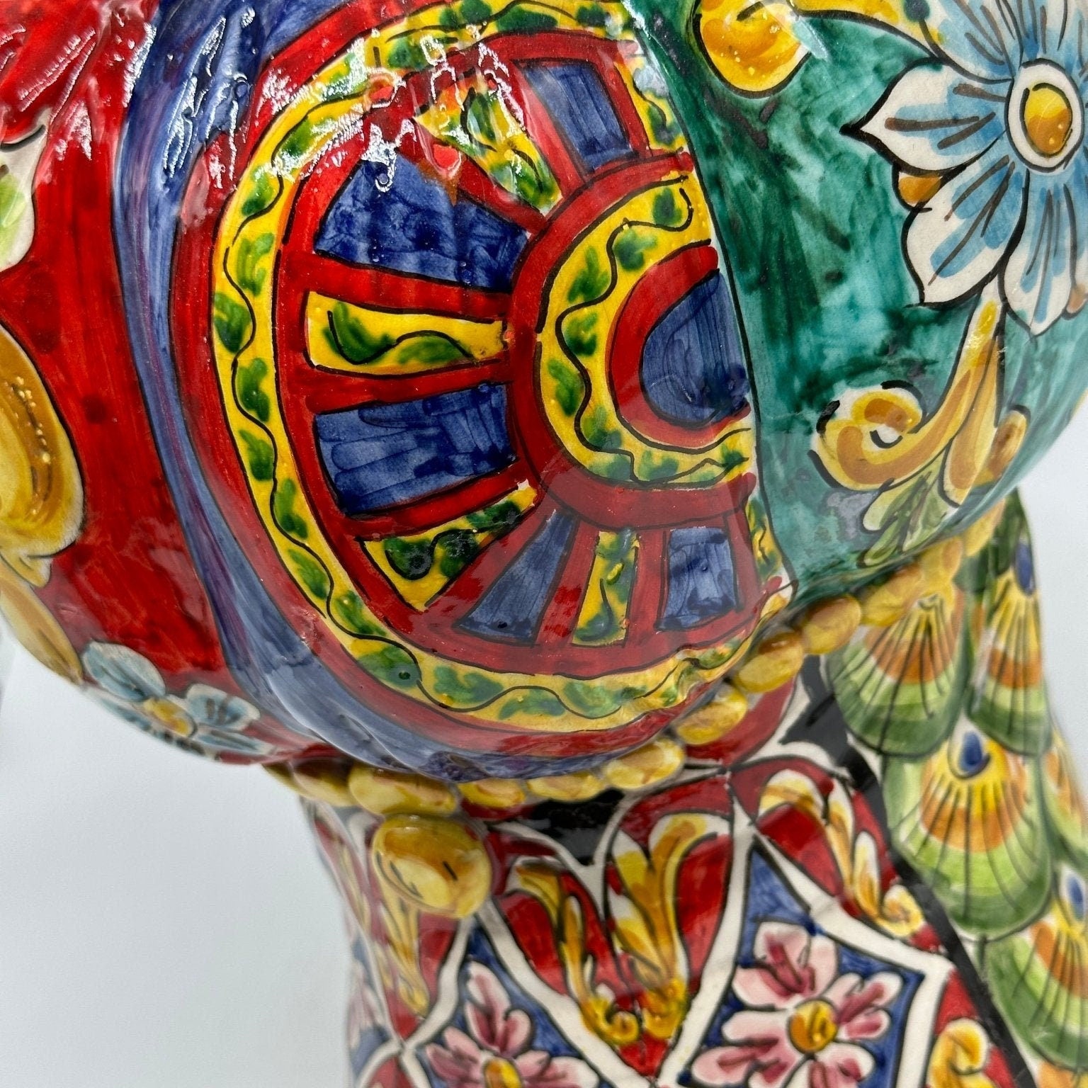 Teste di Moro Persia Ceramica Caltagirone cm H.30 L.22 Artigianale Decorazione “Carretto” - DD CERAMICHE SICILIANE