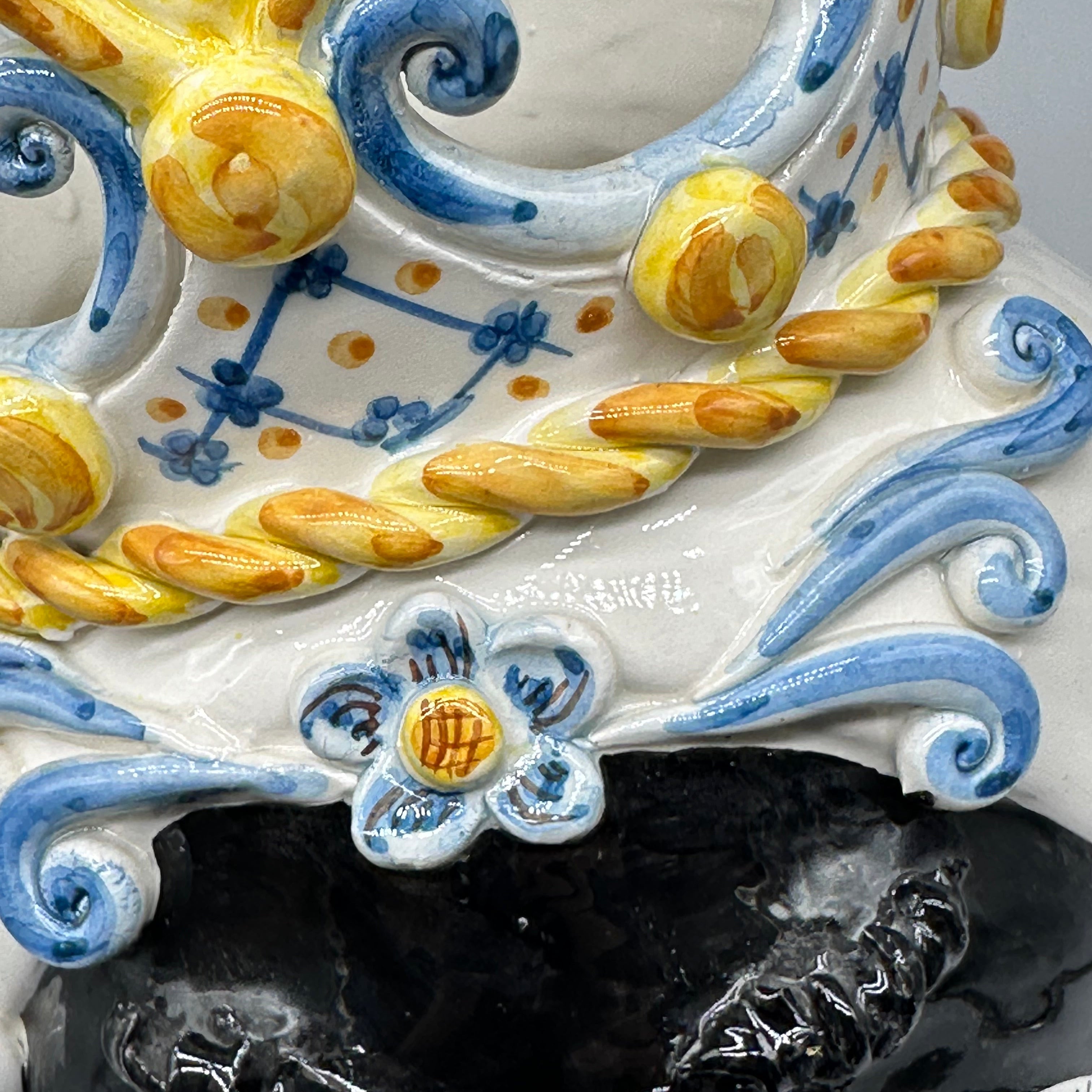 Teste di Moro Poseidon Ceramica Caltagirone cm H.40 L.23 Artigianale - TESTE DI MORO