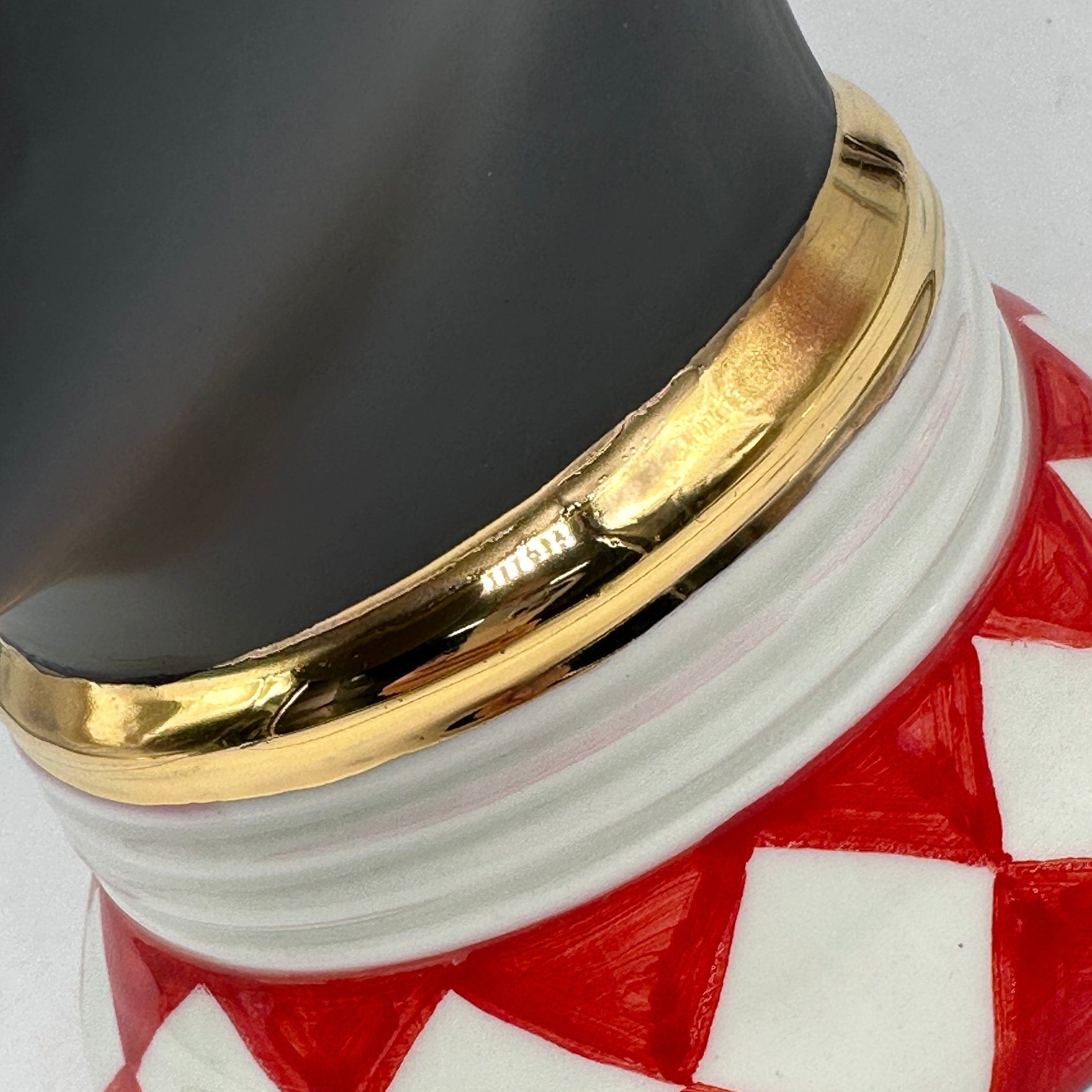 Teste di Moro Token Ceramica Caltagirone cm H.31 L.18 Artigianale Rosso Bianco Oro DD CERAMICHE SICILIANE