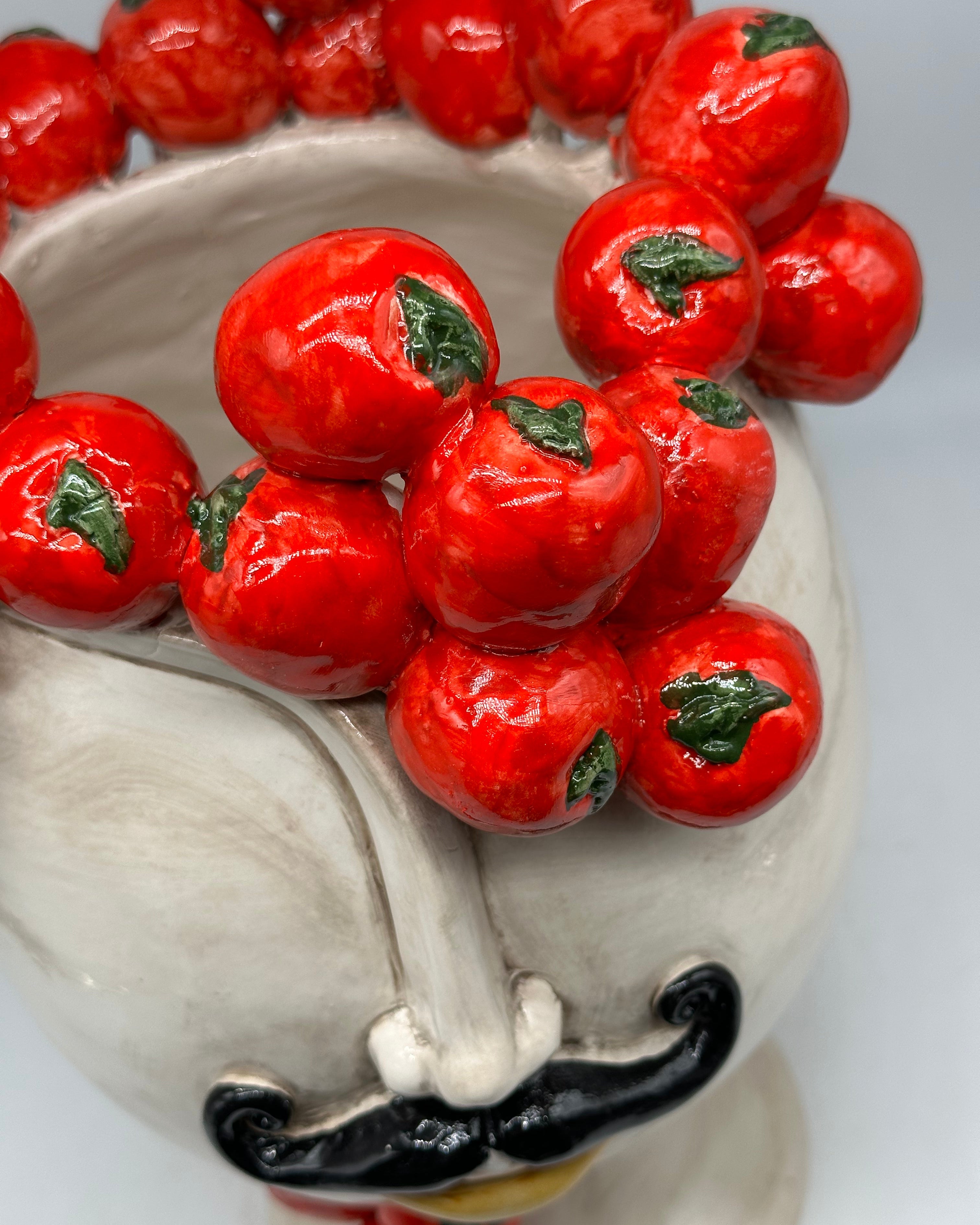 Teste di Moro Tomato Ceramica Caltagirone cm H.38 L.26 Artigianale - TESTE DI MORO
