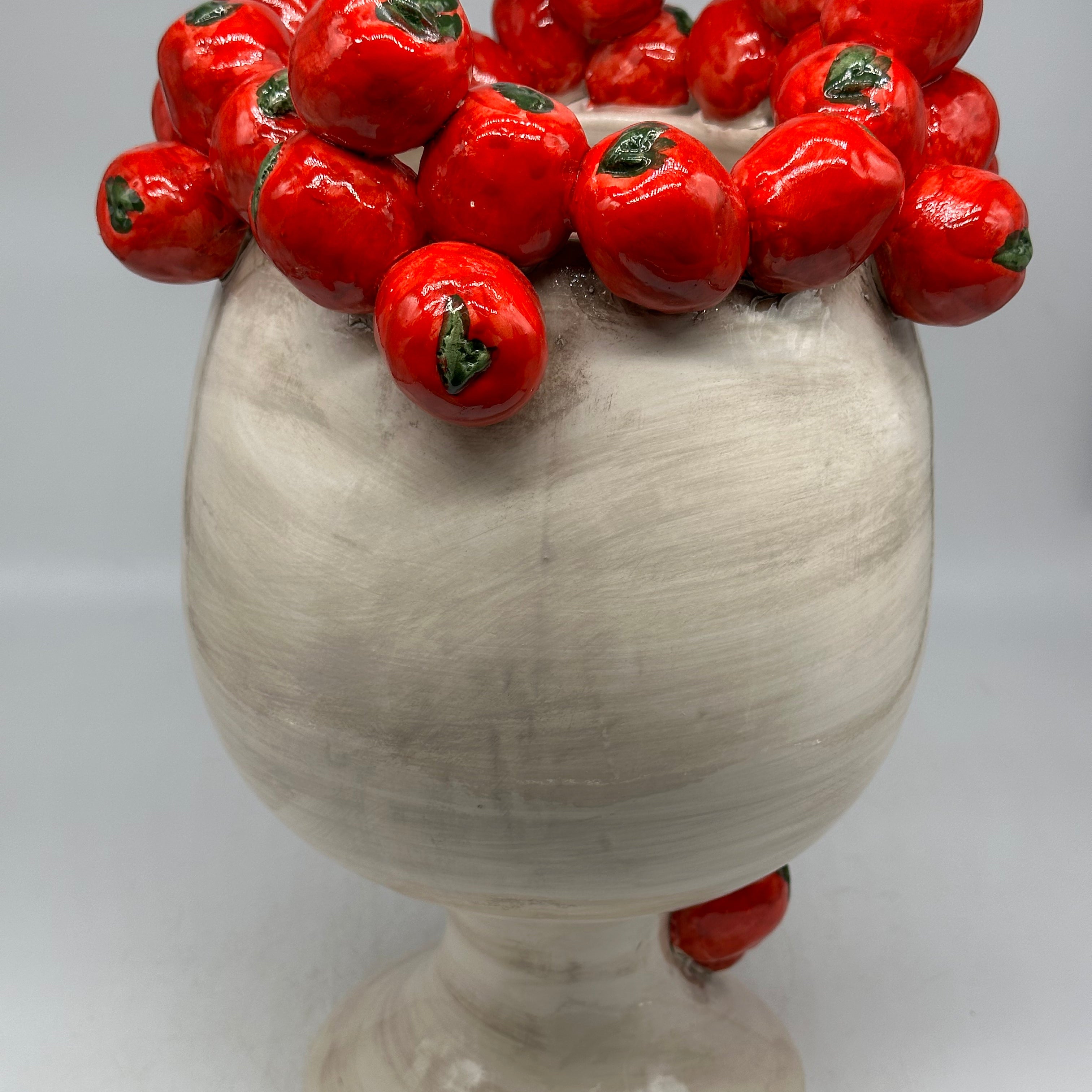 Teste di Moro Tomato Ceramica Caltagirone cm H.38 L.26 Artigianale - TESTE DI MORO