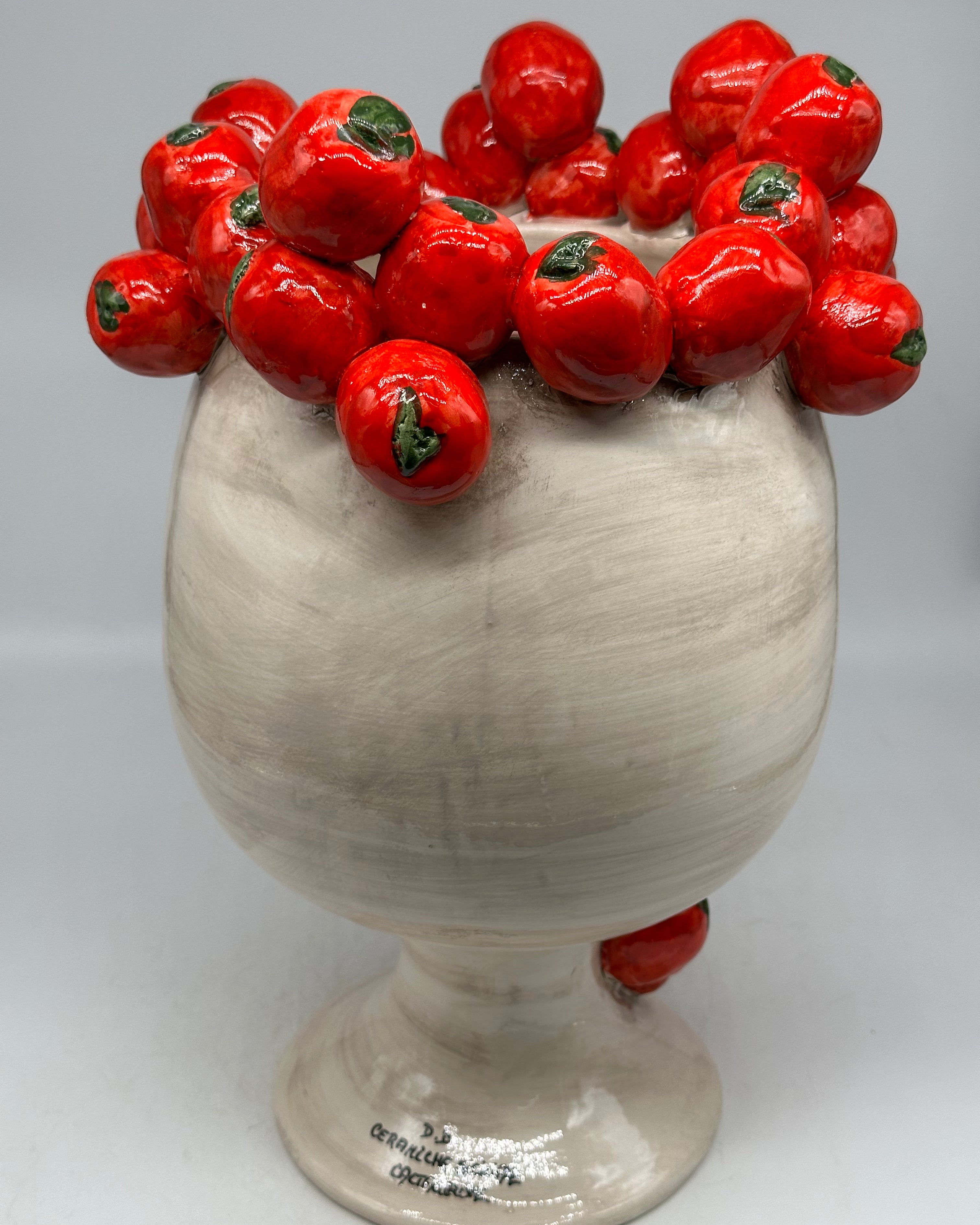 Teste di Moro Tomato Ceramica Caltagirone cm H.38 L.26 Artigianale - TESTE DI MORO