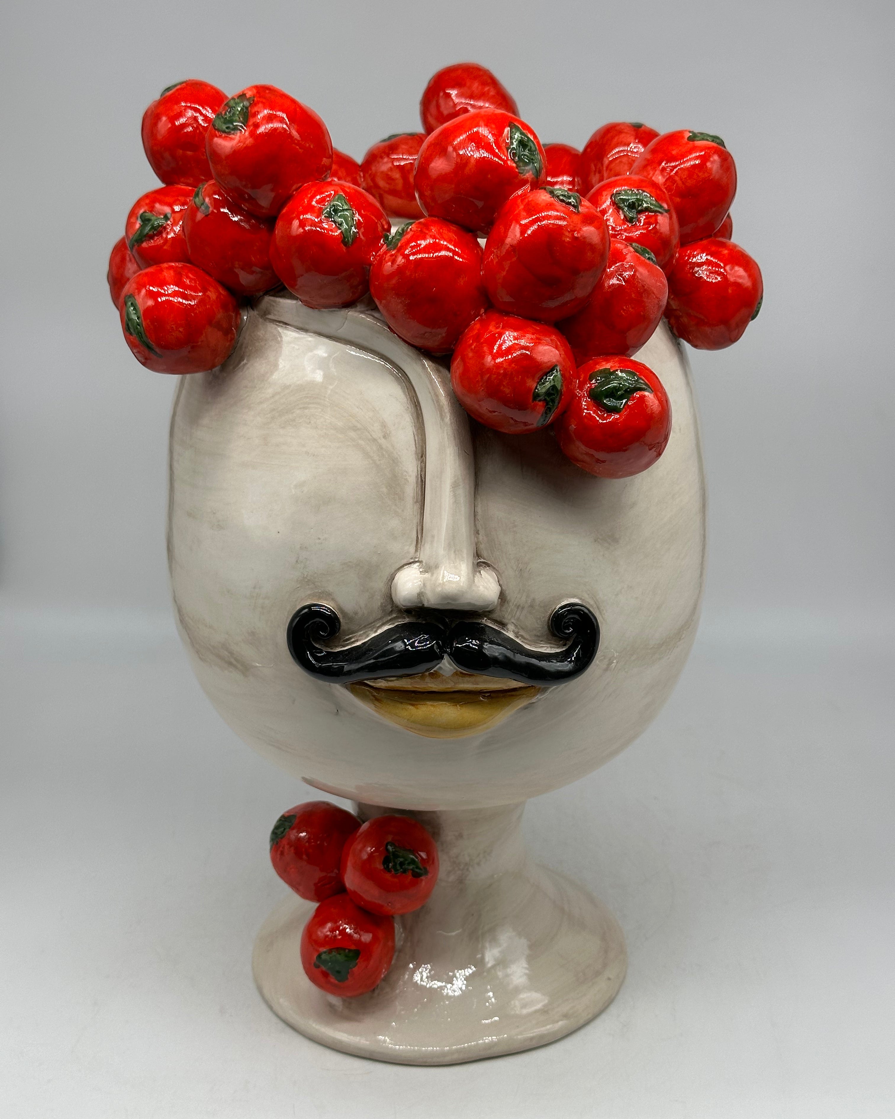 Teste di Moro Tomato Ceramica Caltagirone cm H.38 L.26 Artigianale - Uomo - TESTE DI MORO