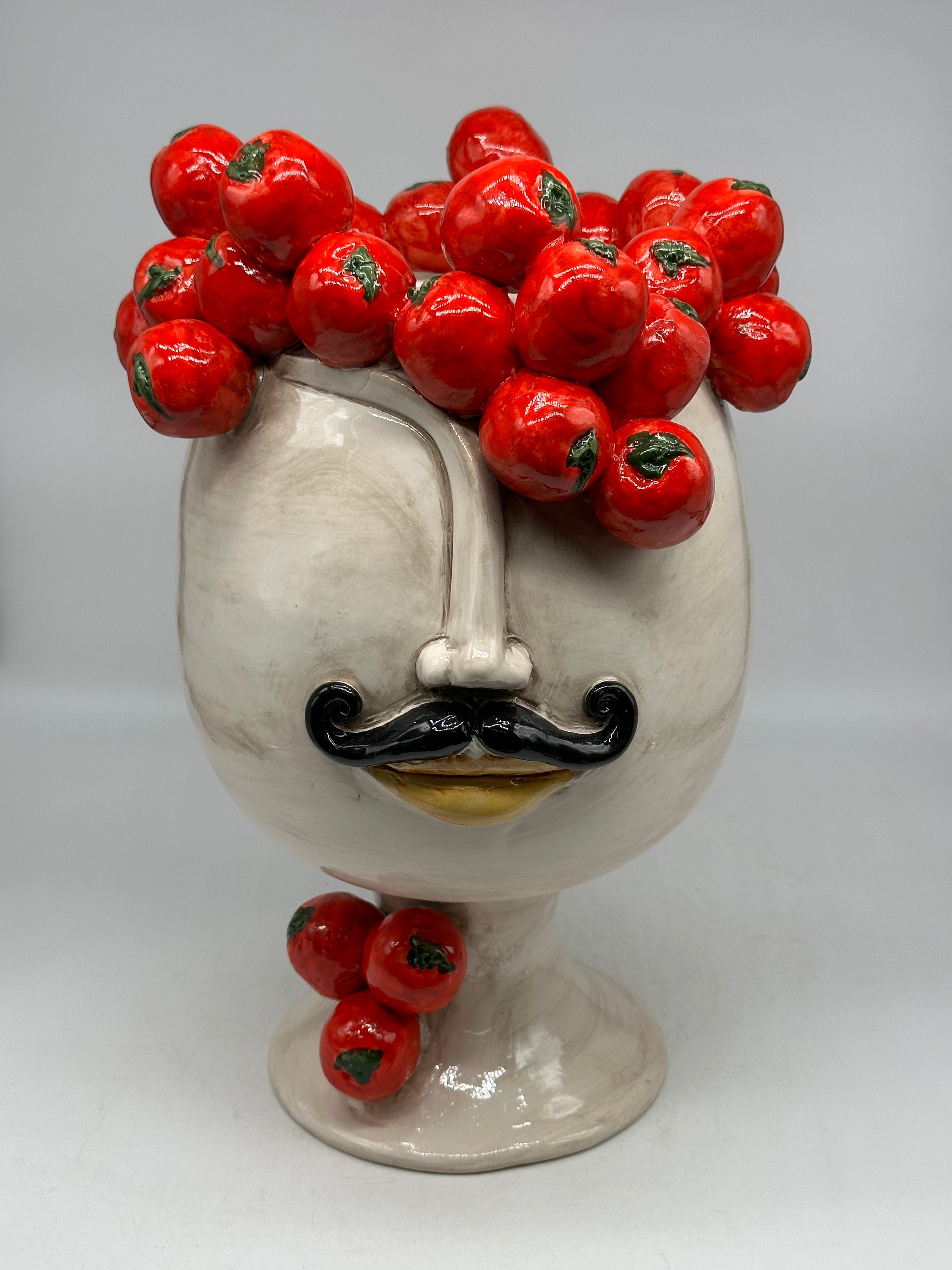Teste di Moro Tomato Ceramica Caltagirone cm H.38 L.26 Artigianale - Uomo - TESTE DI MORO