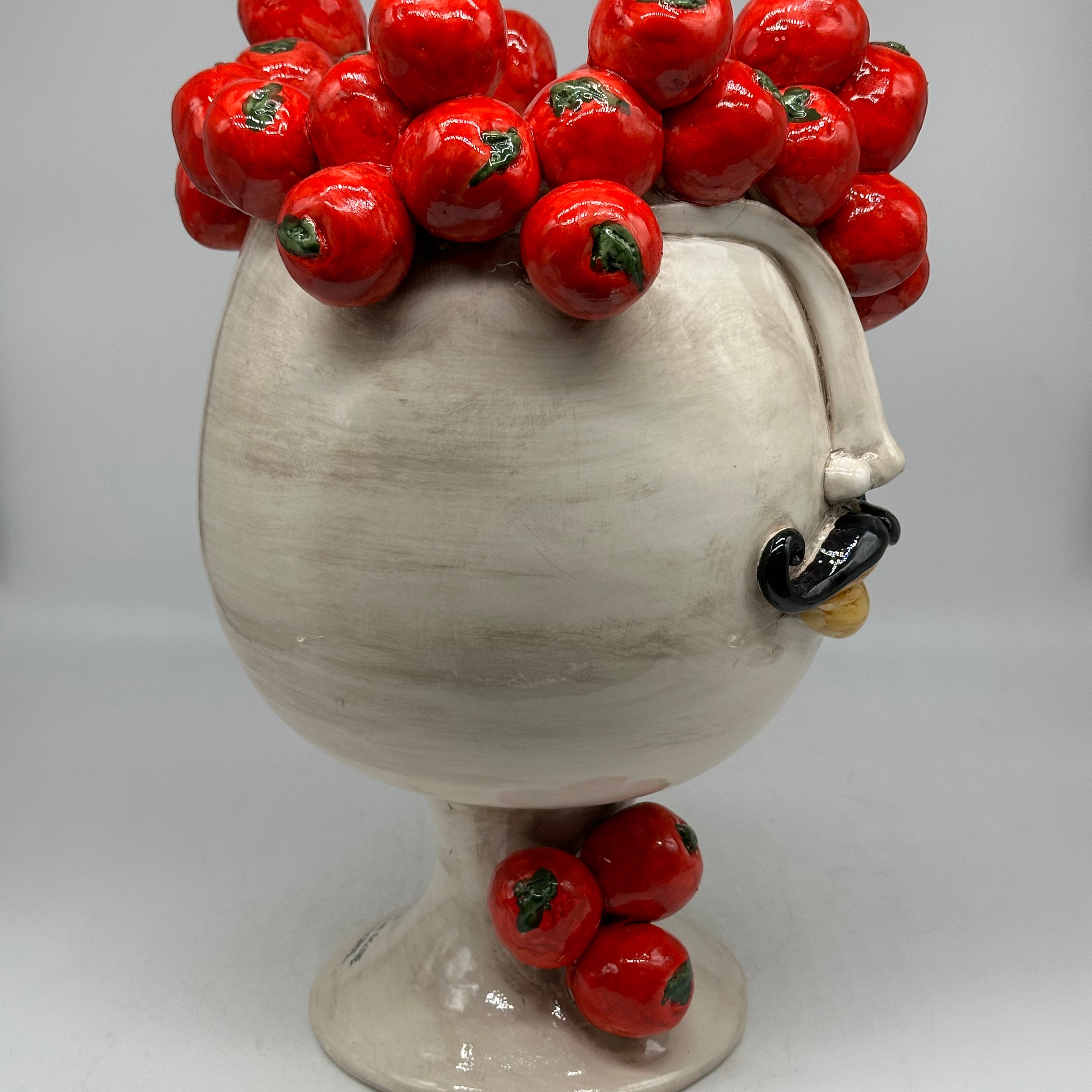 Teste di Moro Tomato Ceramica Caltagirone cm H.38 L.26 Artigianale - TESTE DI MORO