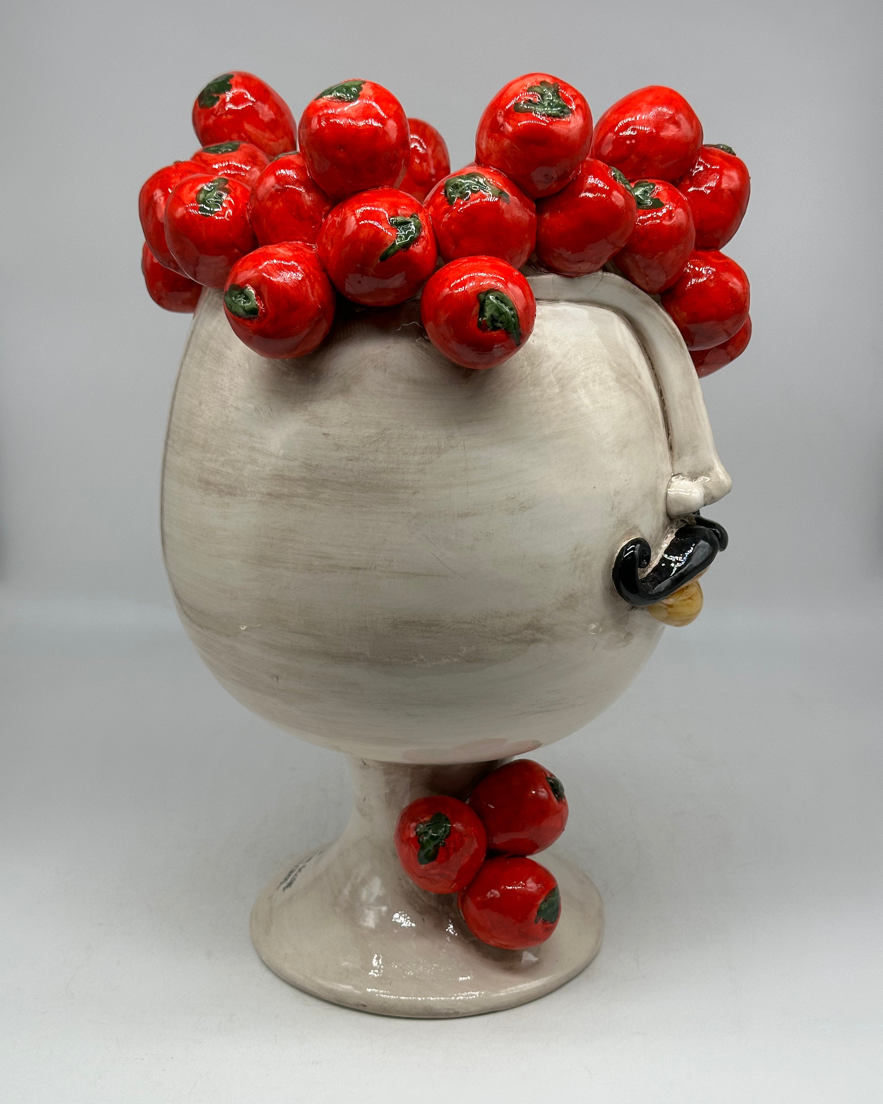 Teste di Moro Tomato Ceramica Caltagirone cm H.38 L.26 Artigianale - TESTE DI MORO