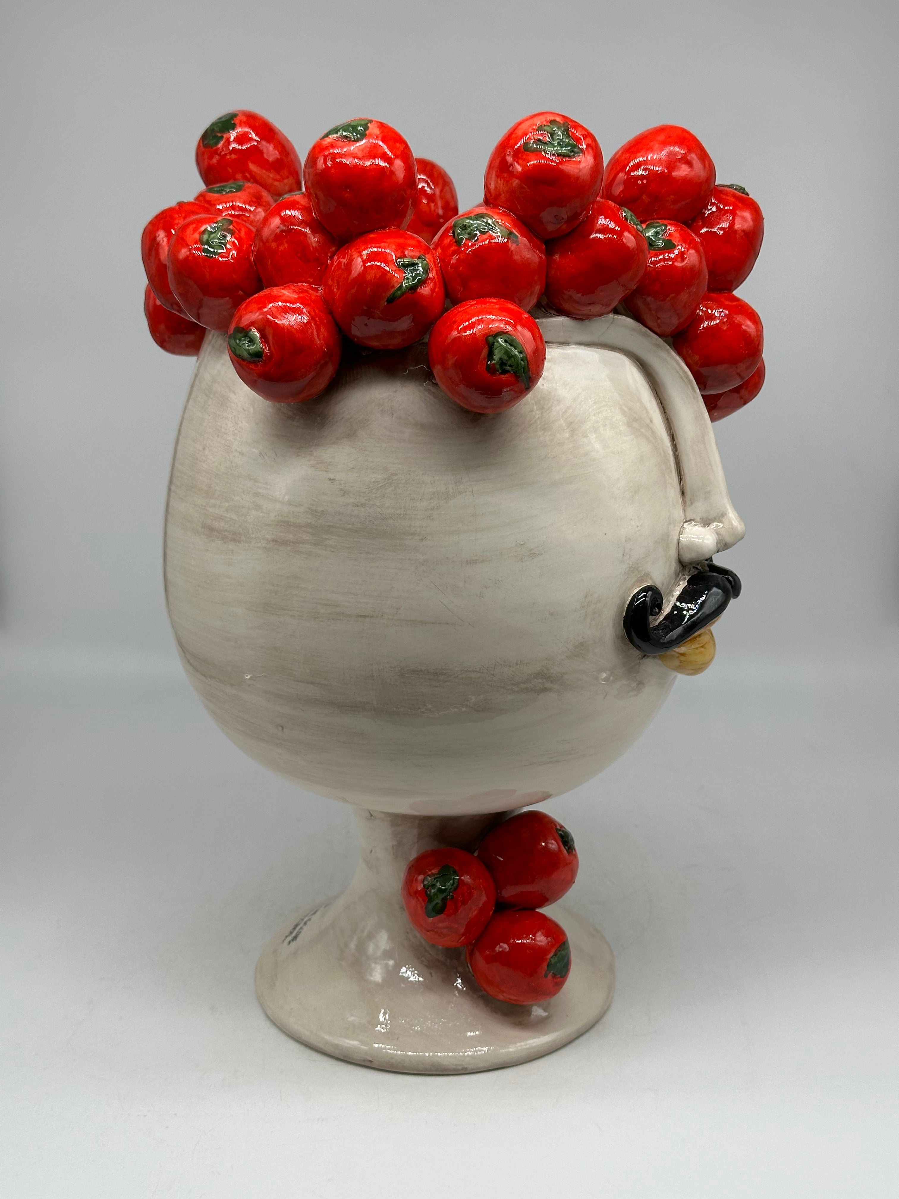 Teste di Moro Tomato Ceramica Caltagirone cm H.38 L.26 Artigianale - TESTE DI MORO
