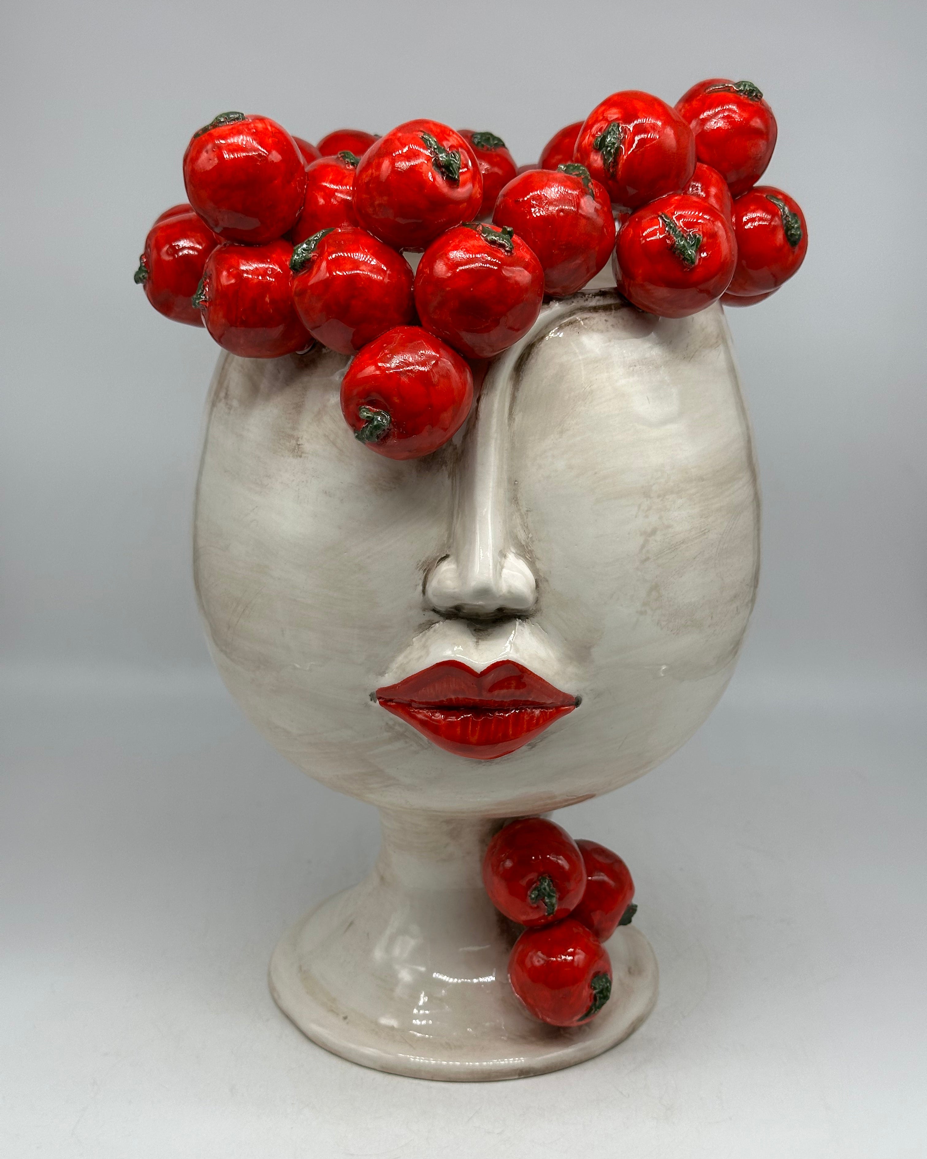 Teste di Moro Tomato Ceramica Caltagirone cm H.38 L.26 Artigianale - Donna - TESTE DI MORO