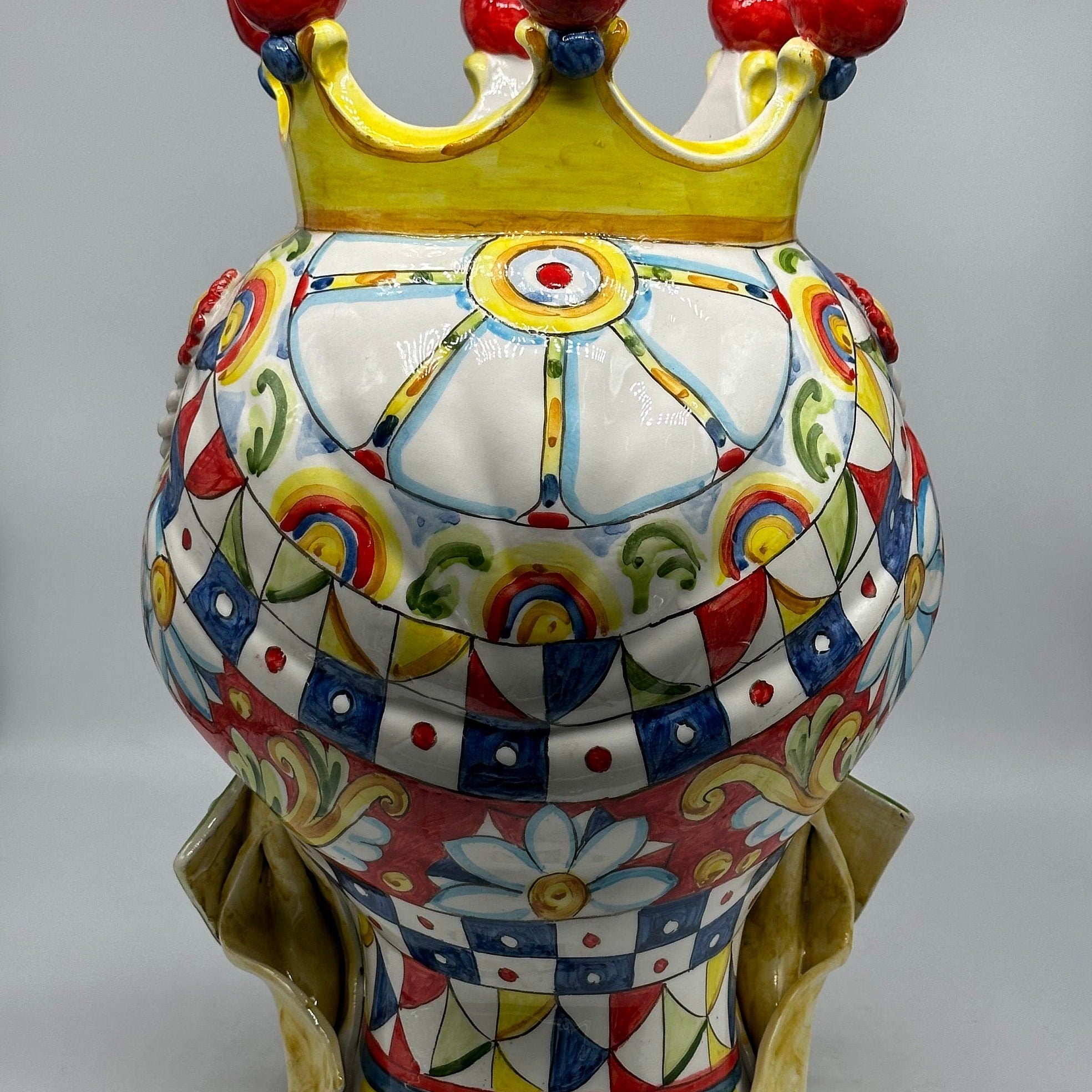 Teste Di Moro Zefiro Ceramica Caltagirone Cm H.43 L.26 Artigianale Serie "Carretto"