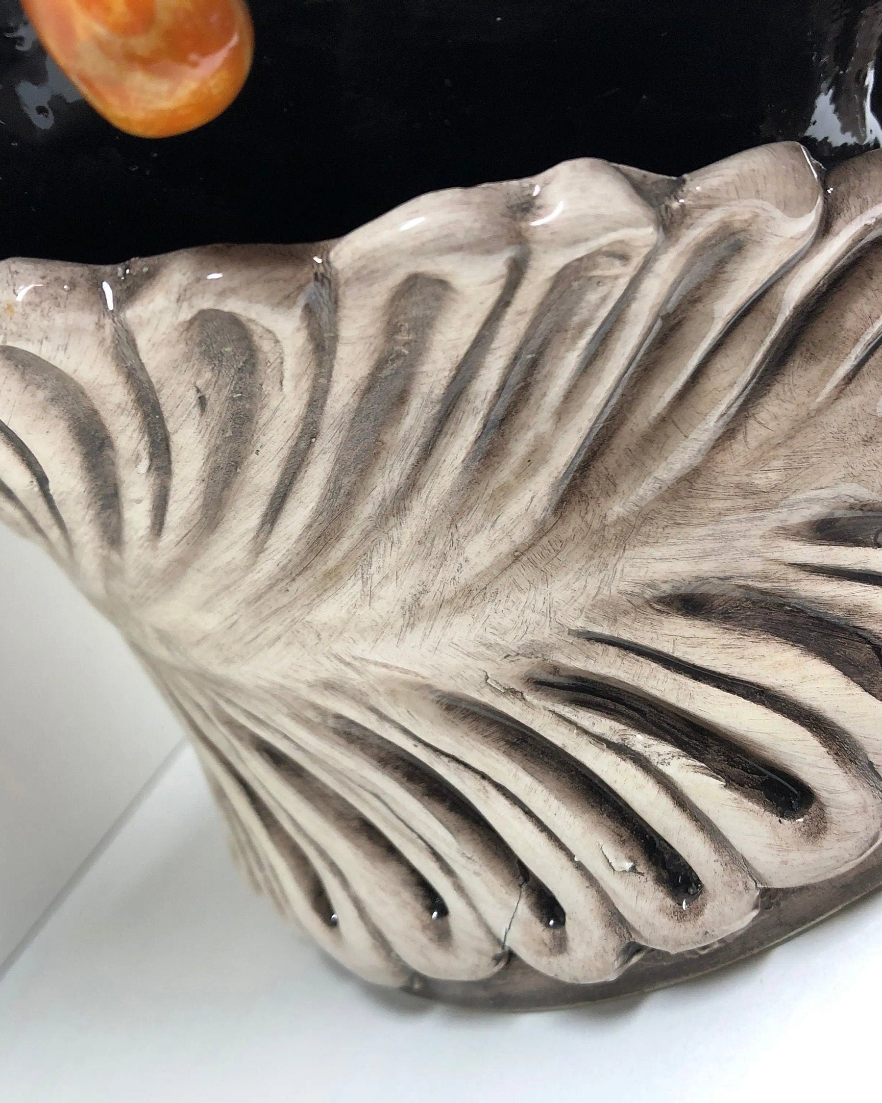 Teste di Moro Zefiro Ceramica Caltagirone cm H.43 L.26 Artigianale Invecchiato Écru DD CERAMICHE SICILIANE