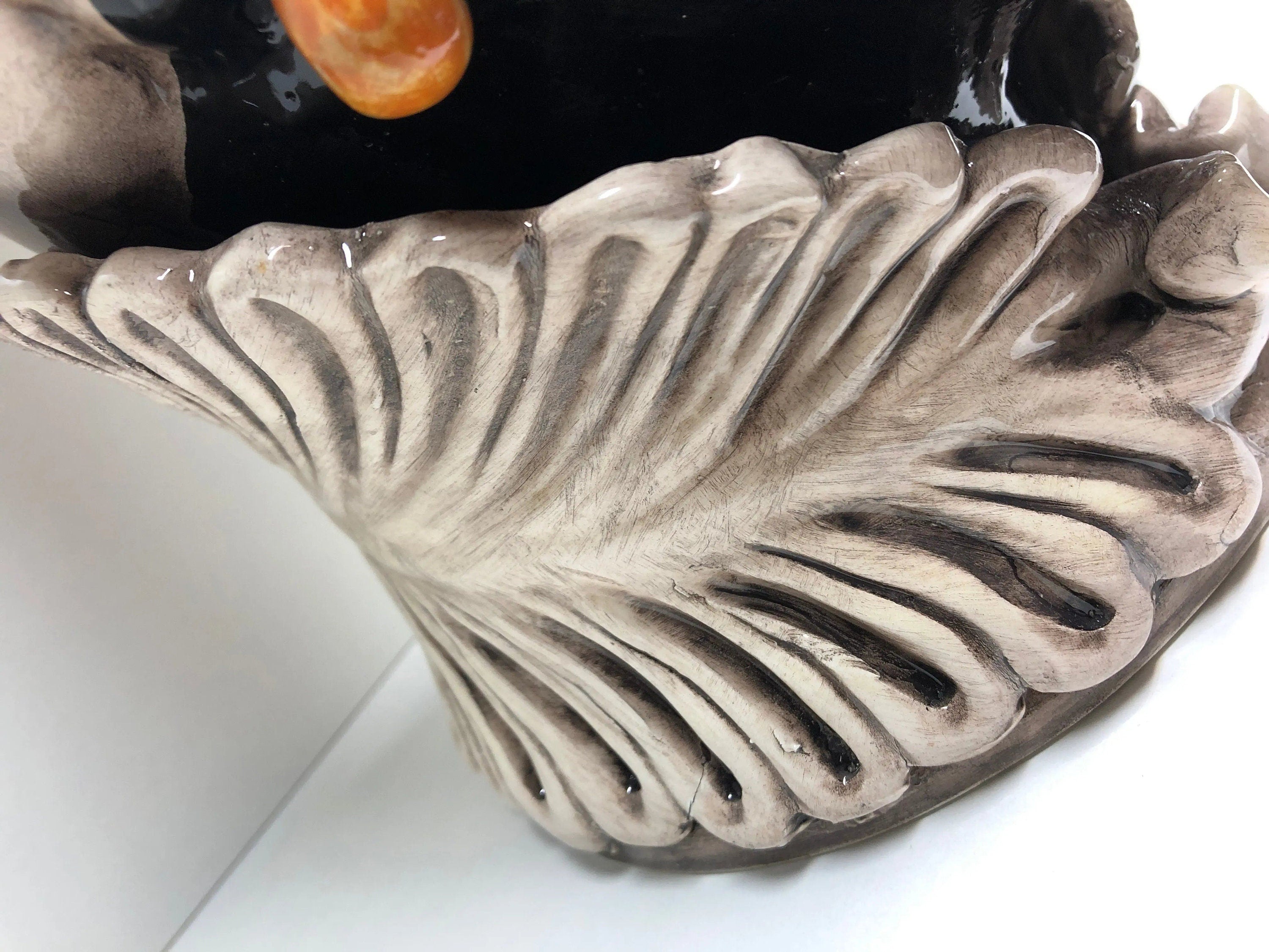 Teste di Moro Zefiro Ceramica Caltagirone cm H.43 L.26 Artigianale Invecchiato Écru DD CERAMICHE SICILIANE