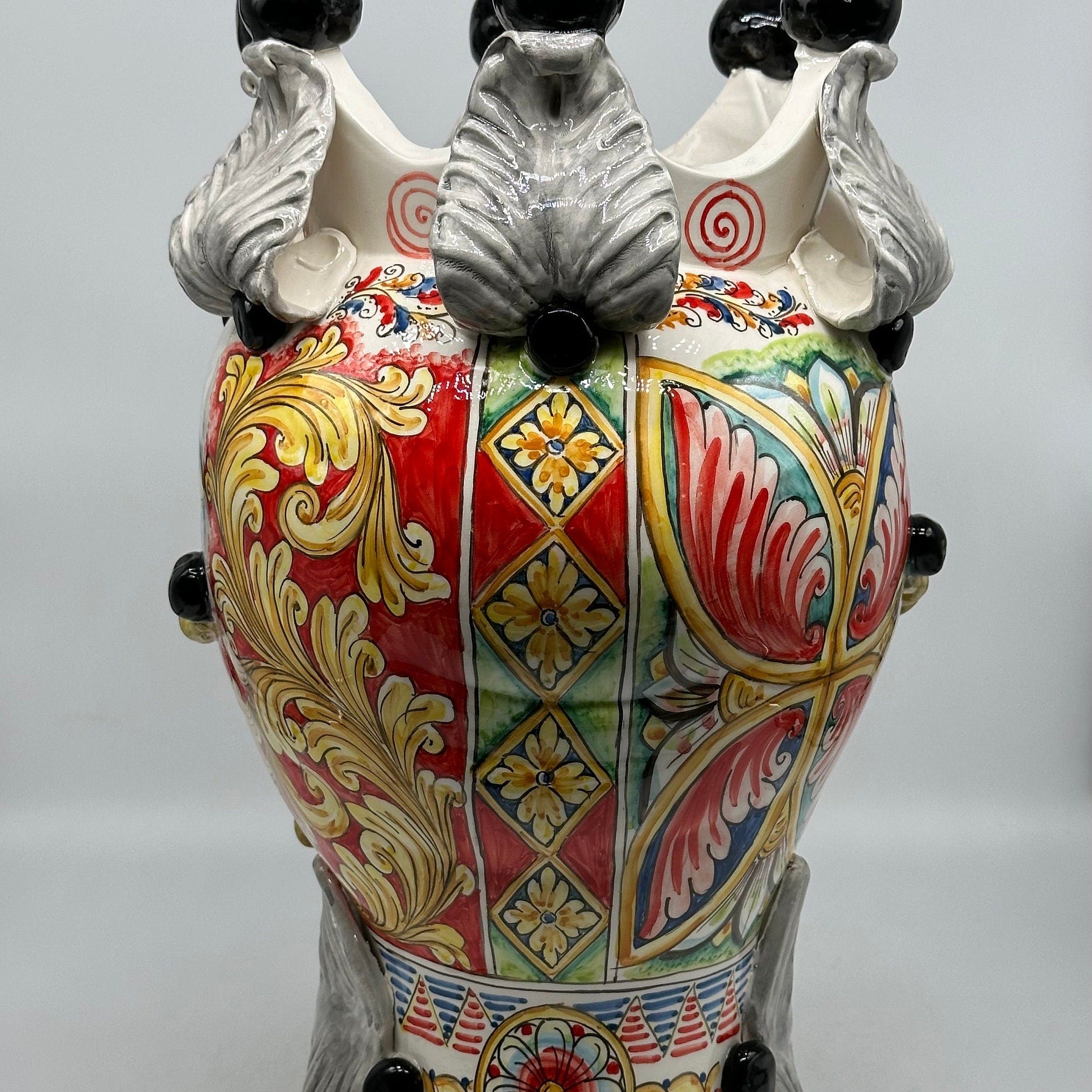 Teste Di Moro Zefiro Ceramica Caltagirone Cm H.43 L.26 Artigianale Serie Sicilia