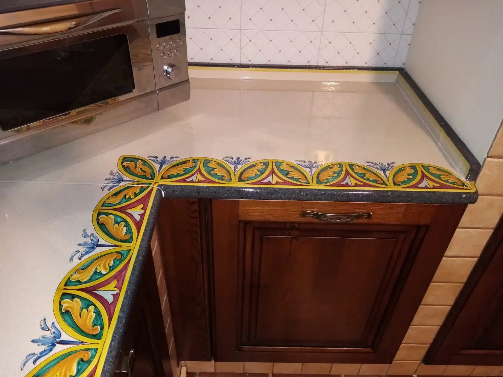 Top per Cucina Pietra Lavica Decoro Arabesco - TOP PIETRA LAVICA