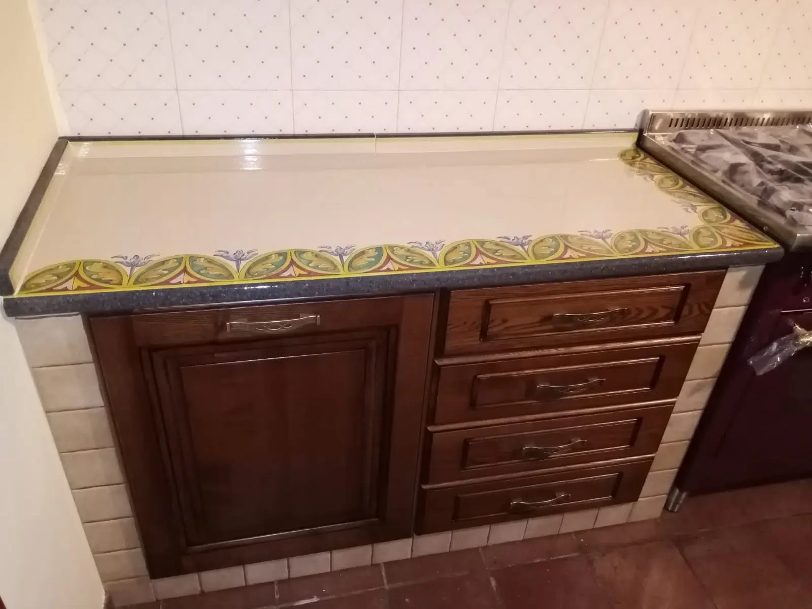 Top per Cucina Pietra Lavica Decoro Arabesco - TOP PIETRA LAVICA