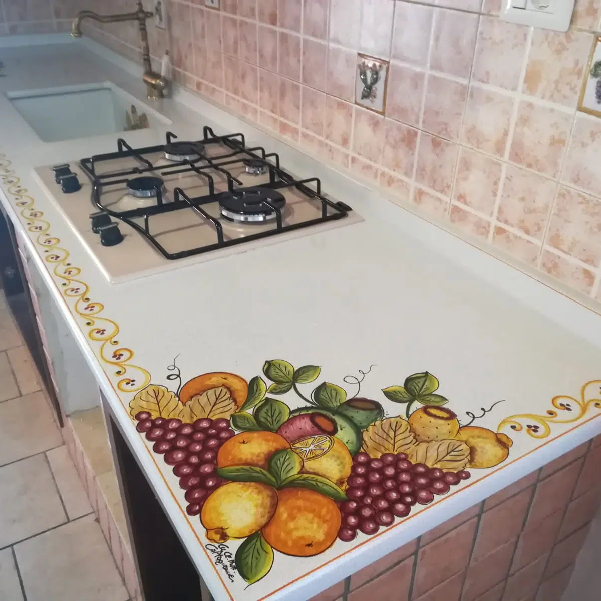 Top per Cucina Pietra Lavica Decoro Estate - TOP PIETRA LAVICA