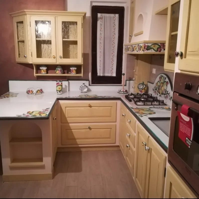 Top per Cucina Pietra Lavica Decoro Fico d’India - TOP PIETRA LAVICA