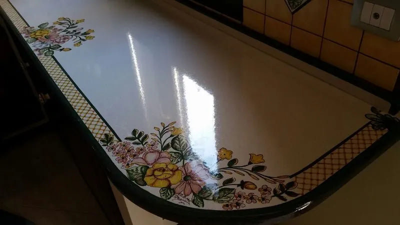 Top per Cucina Pietra Lavica Decoro Fiori - TOP PIETRA LAVICA