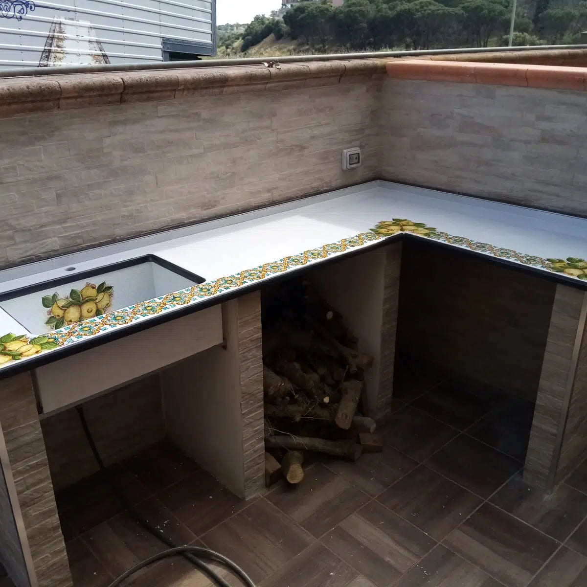 Top per Cucina Pietra Lavica Decoro Limoni - TOP PIETRA LAVICA