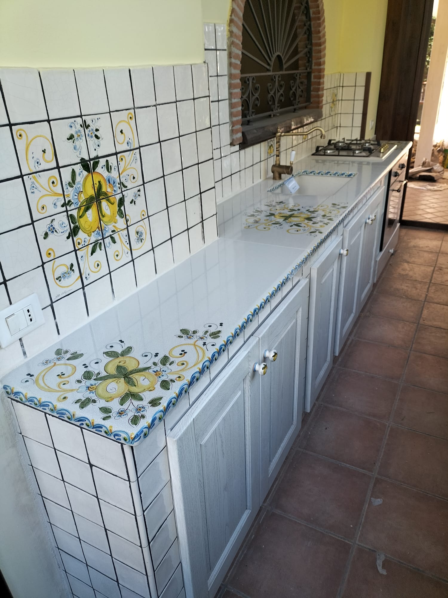 Top per Cucina Pietra Lavica Decoro Limoni 2 - TOP PIETRA LAVICA