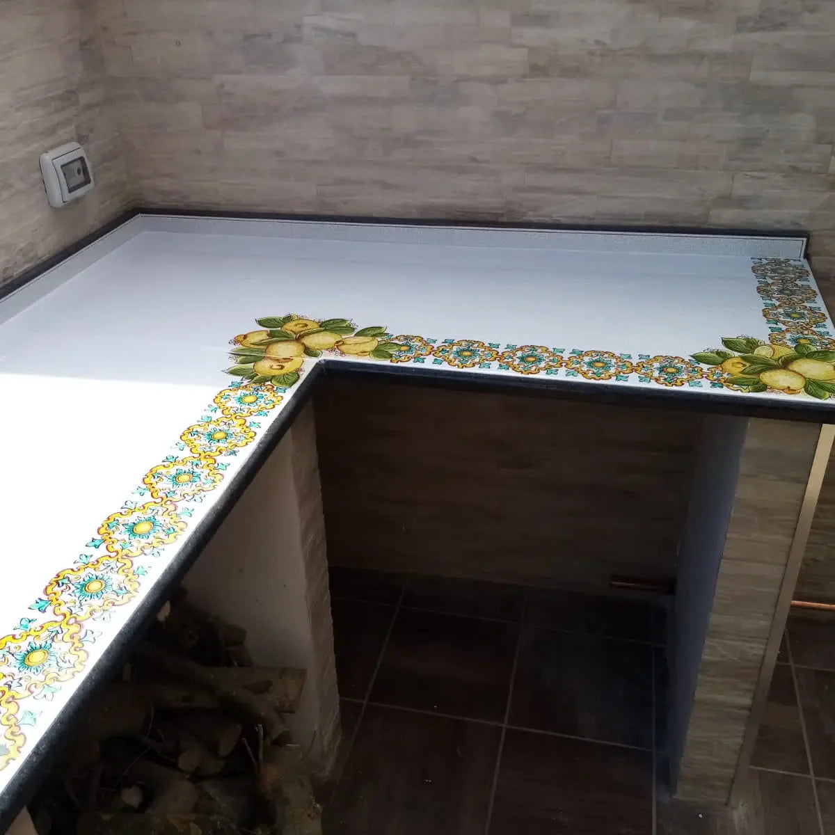 Top per Cucina Pietra Lavica Decoro Limoni - TOP PIETRA LAVICA