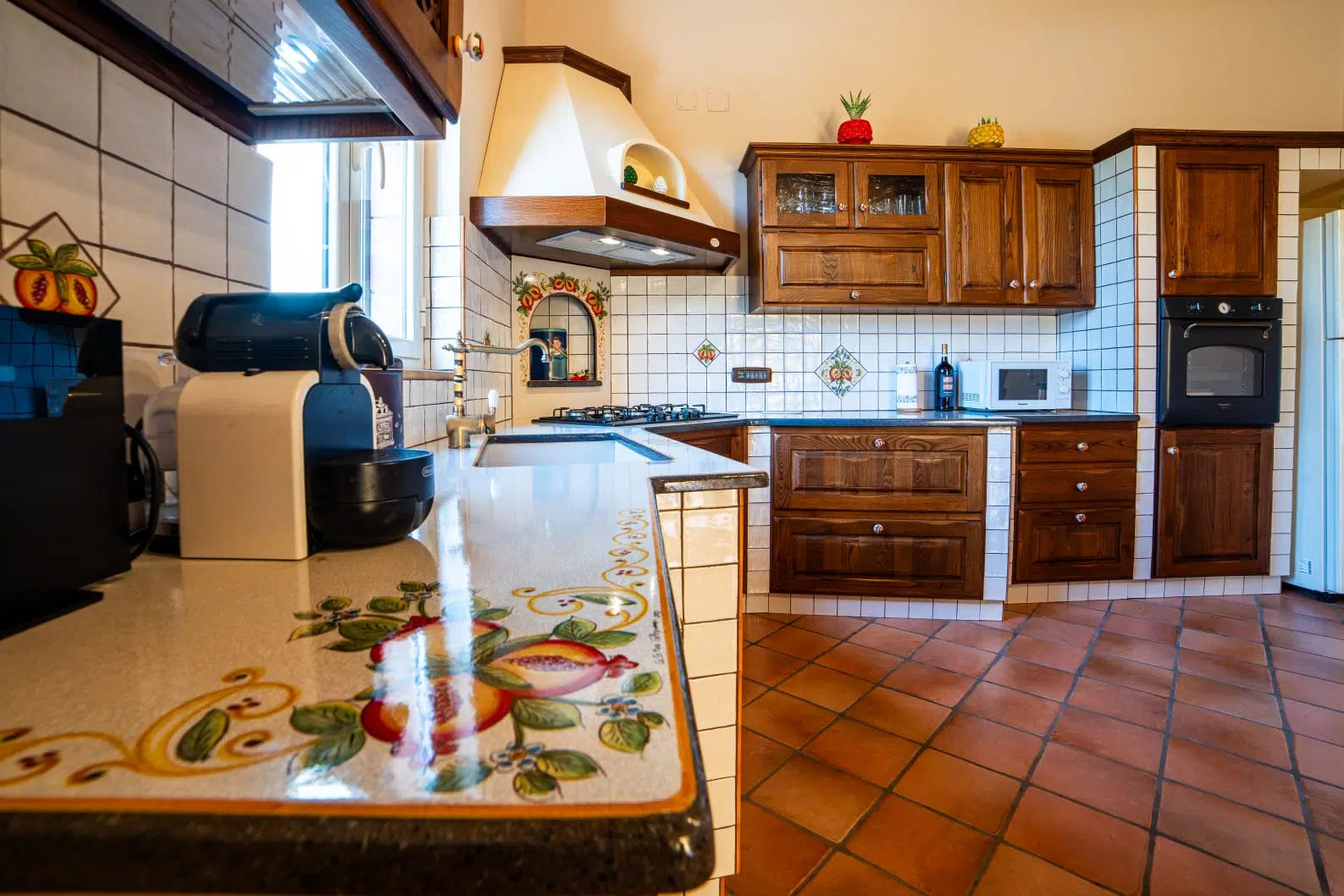 Top per Cucina Pietra Lavica Decoro Melograno - TOP PIETRA LAVICA