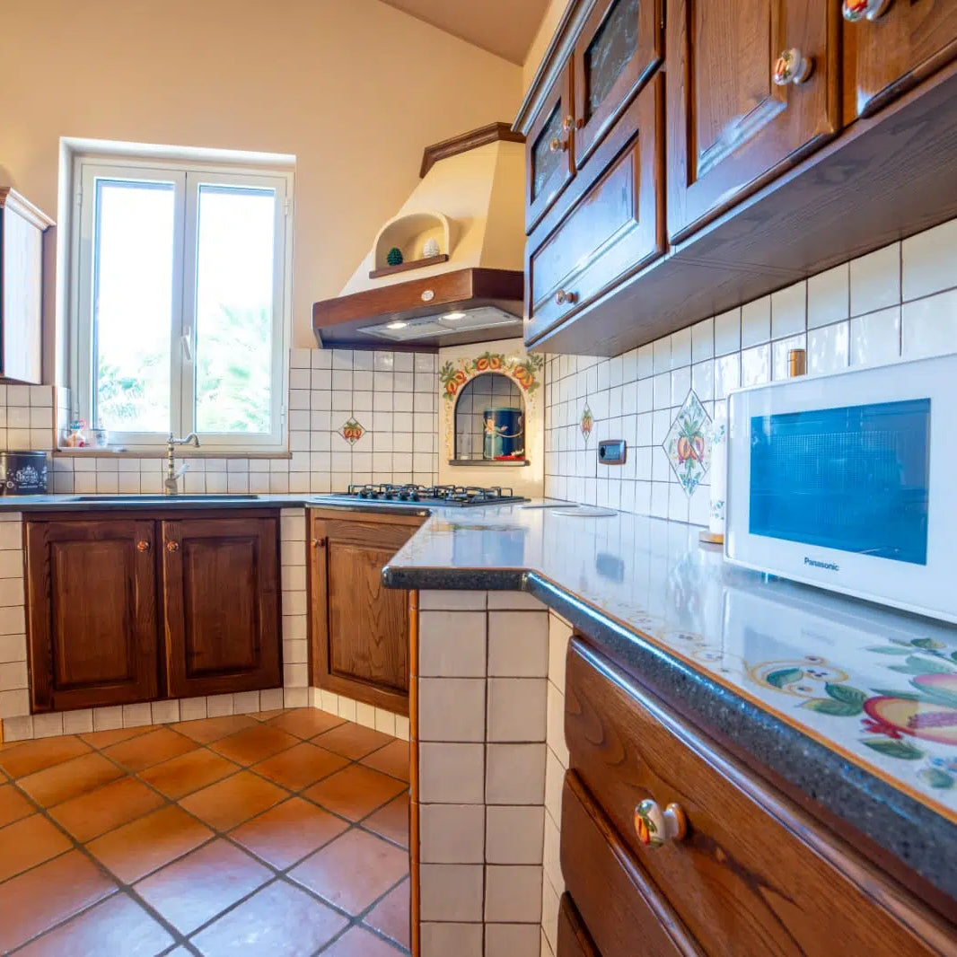 Top per Cucina Pietra Lavica Decoro Melograno - TOP PIETRA LAVICA