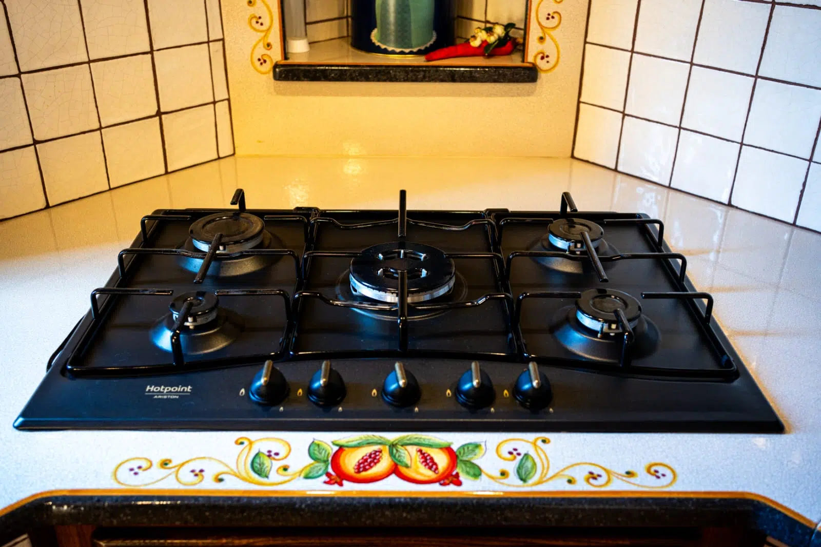 Top per Cucina Pietra Lavica Decoro Melograno - TOP PIETRA LAVICA