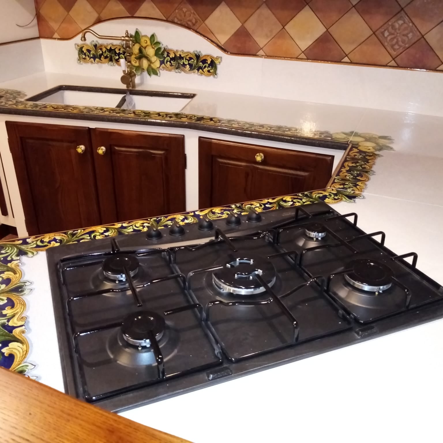 Top per Cucina Pietra Lavica Decoro Ornato - TOP PIETRA LAVICA