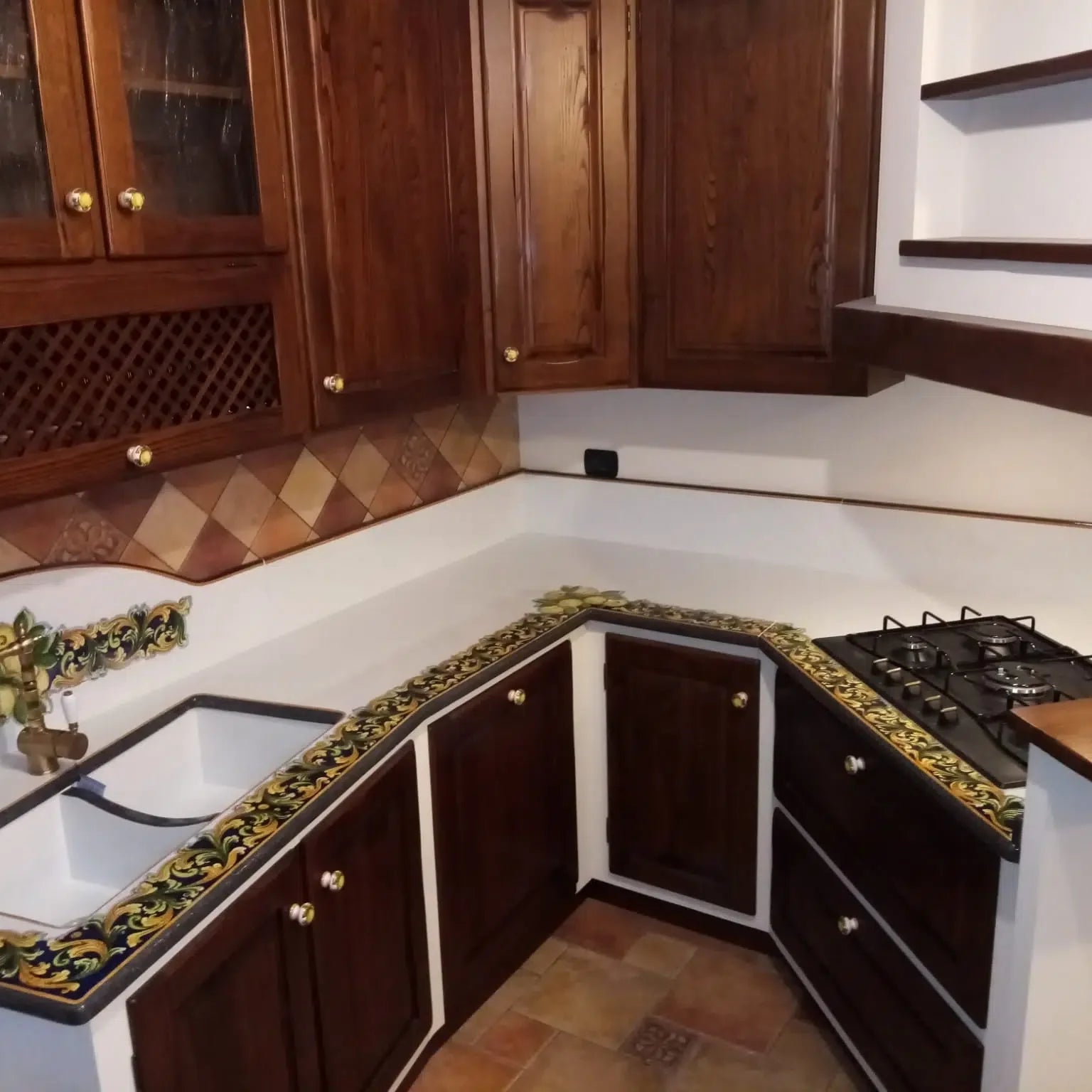 Top per Cucina Pietra Lavica Decoro Ornato - TOP PIETRA LAVICA