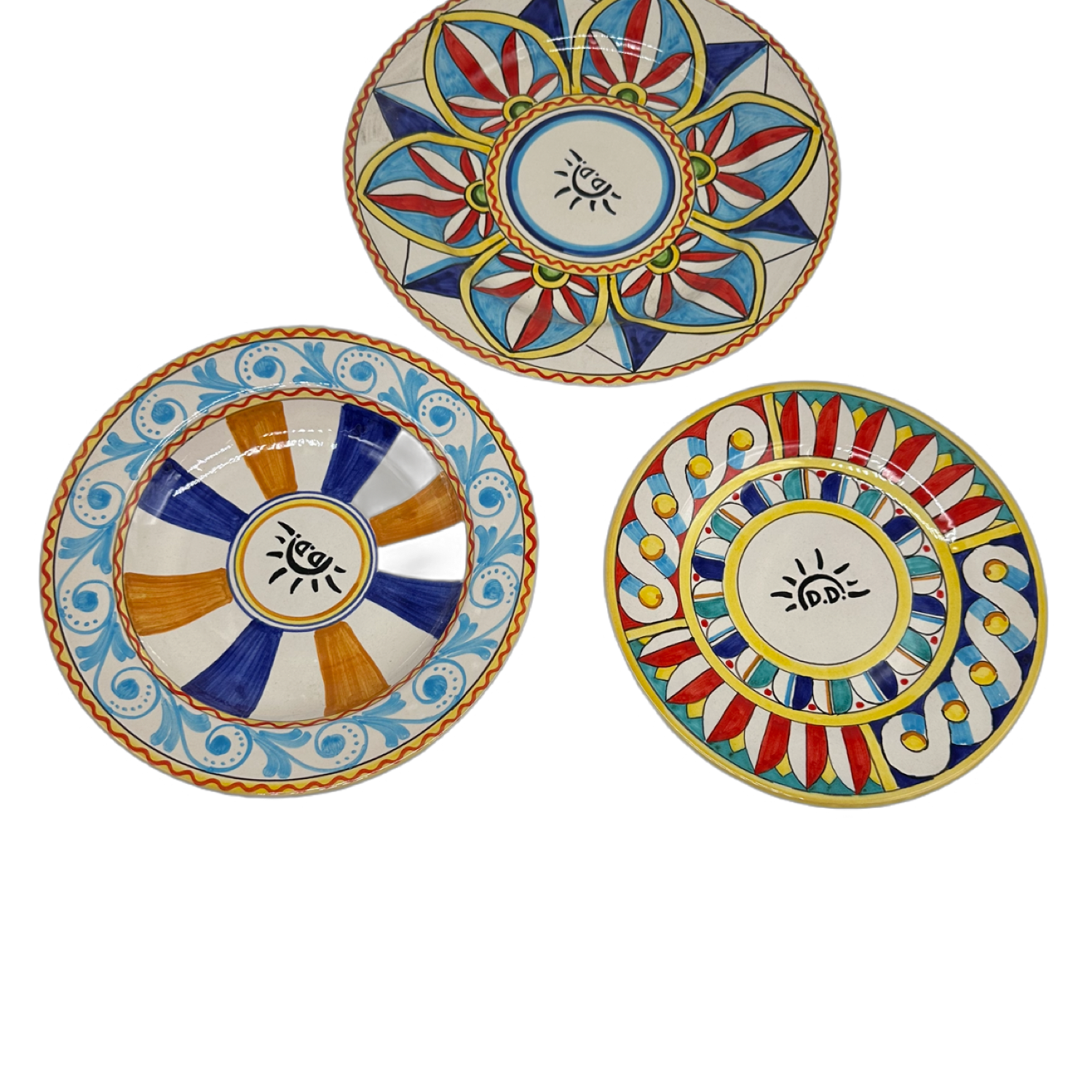 Tris Piatti Uso Alimentare Ceramica Caltagirone - Colò - PIATTI SERVIZIO