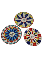 Tris Piatti Uso Alimentare Ceramica Caltagirone - Geometrico - PIATTI SERVIZIO