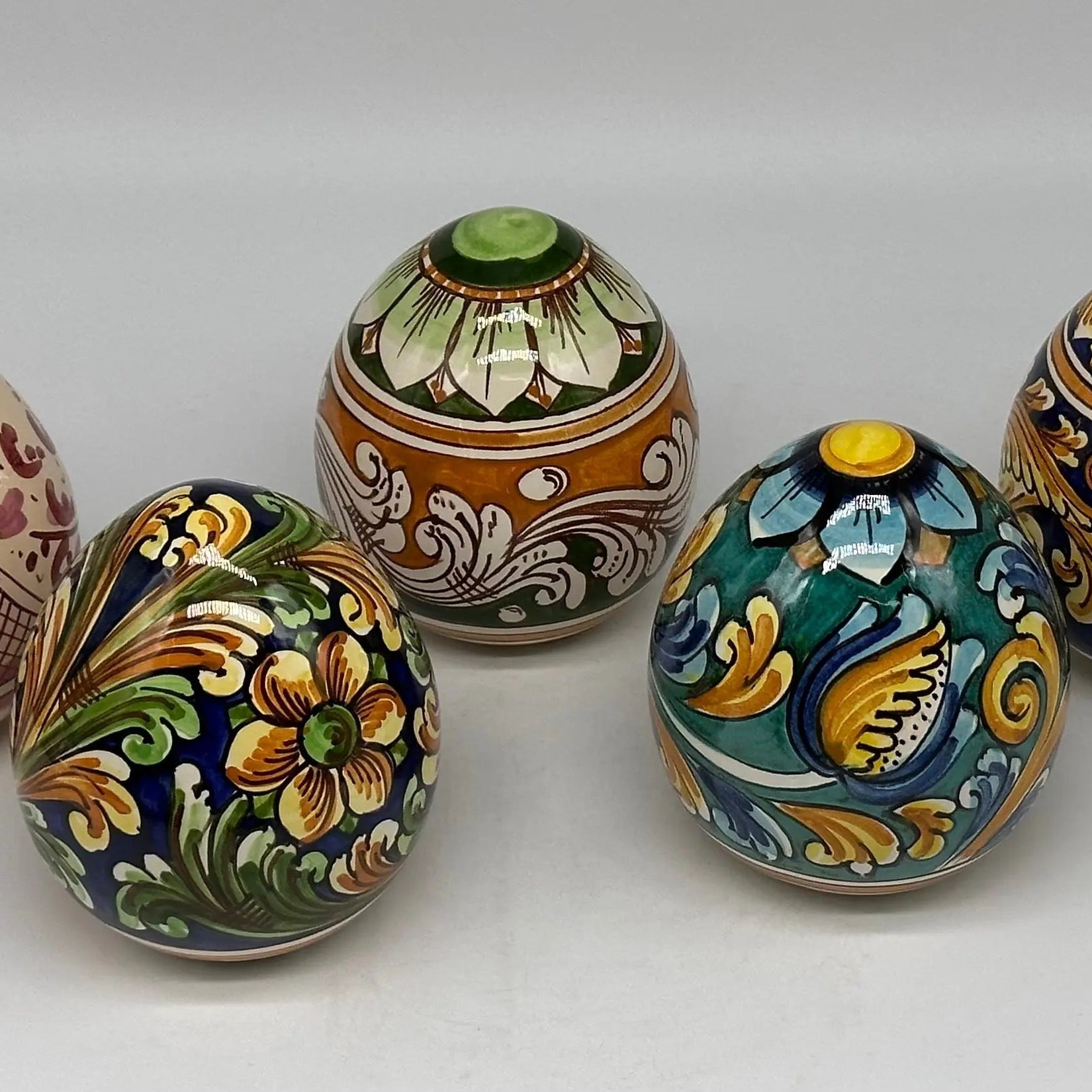 Uova di Pasqua Ceramica Caltagirone dipinti a mano (misure e decori vari) DD CERAMICHE SICILIANE