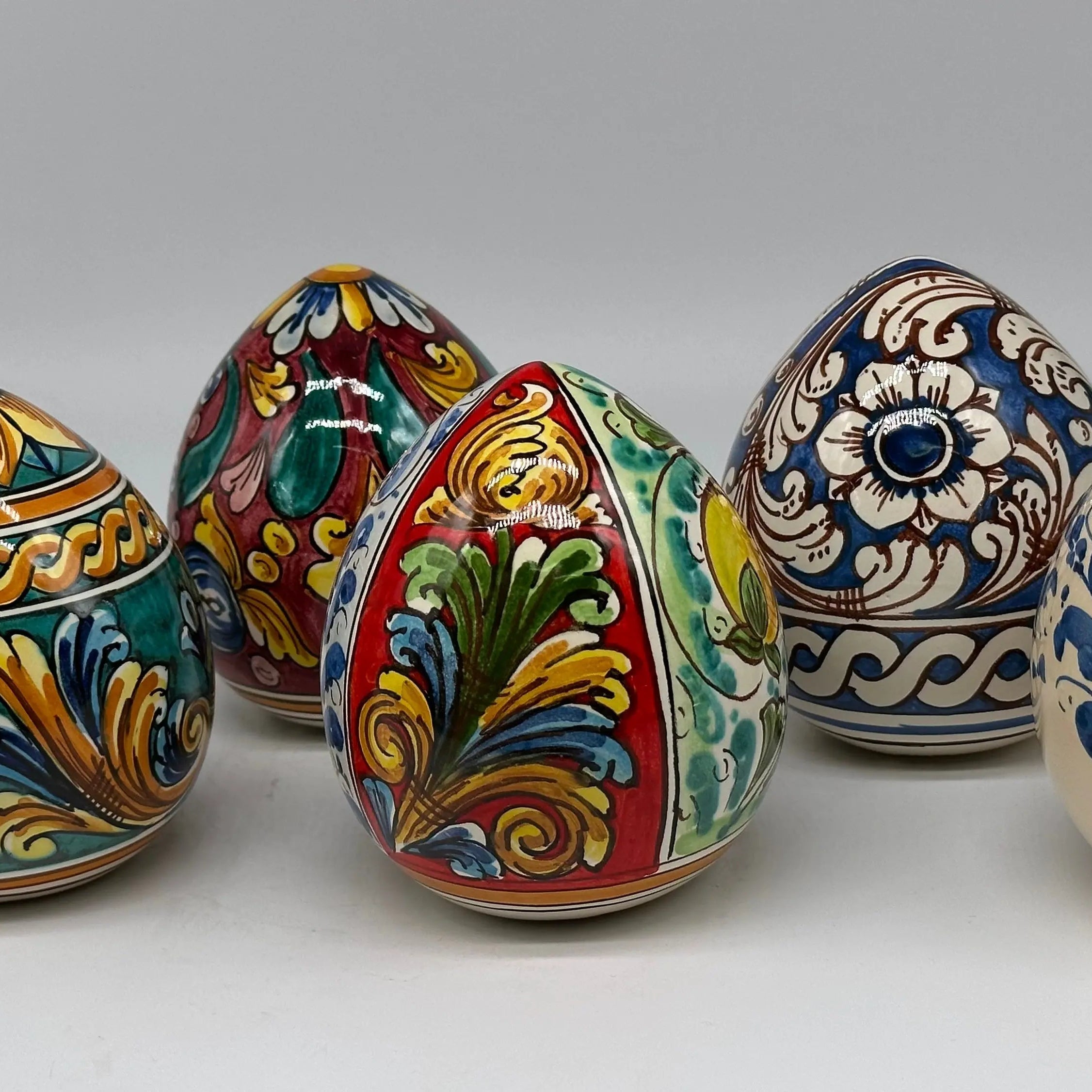 Uova di Pasqua Ceramica Caltagirone dipinti a mano (misure e decori vari) DD CERAMICHE SICILIANE