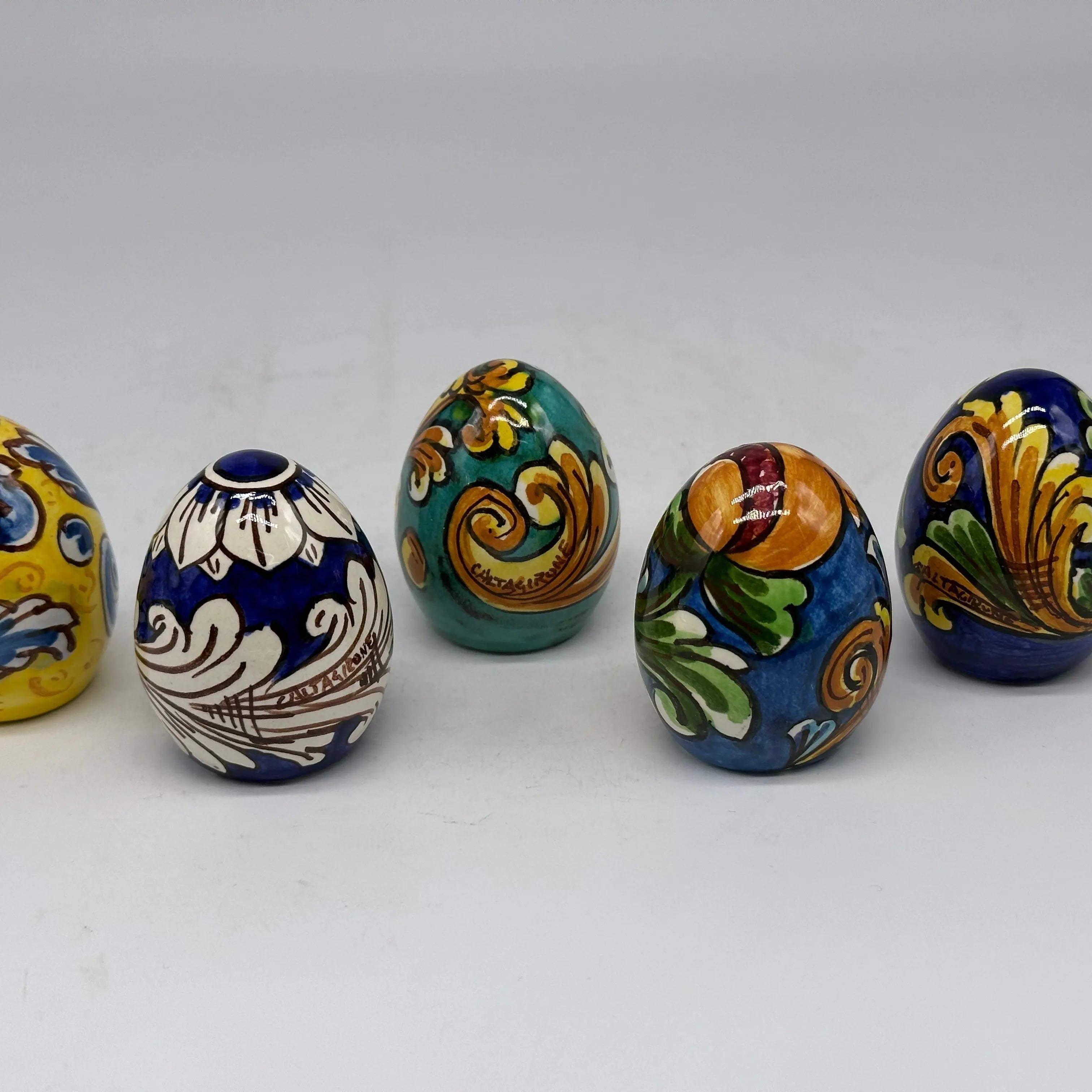 Uova di Pasqua Ceramica Caltagirone dipinti a mano (misure e decori vari) DD CERAMICHE SICILIANE