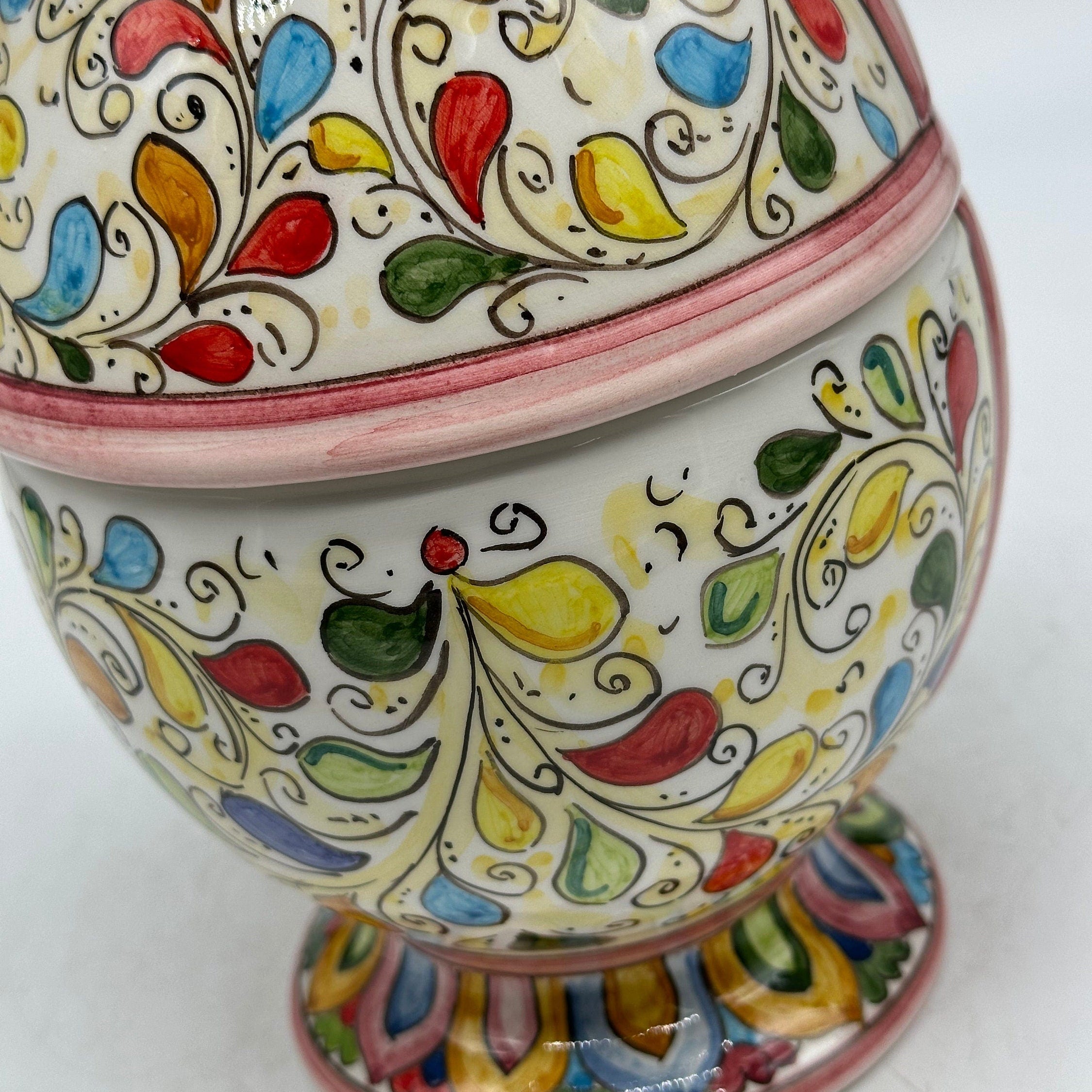 Uovo di Pasqua Contenitore H.23cm Ceramica Caltagirone dipinto a mano