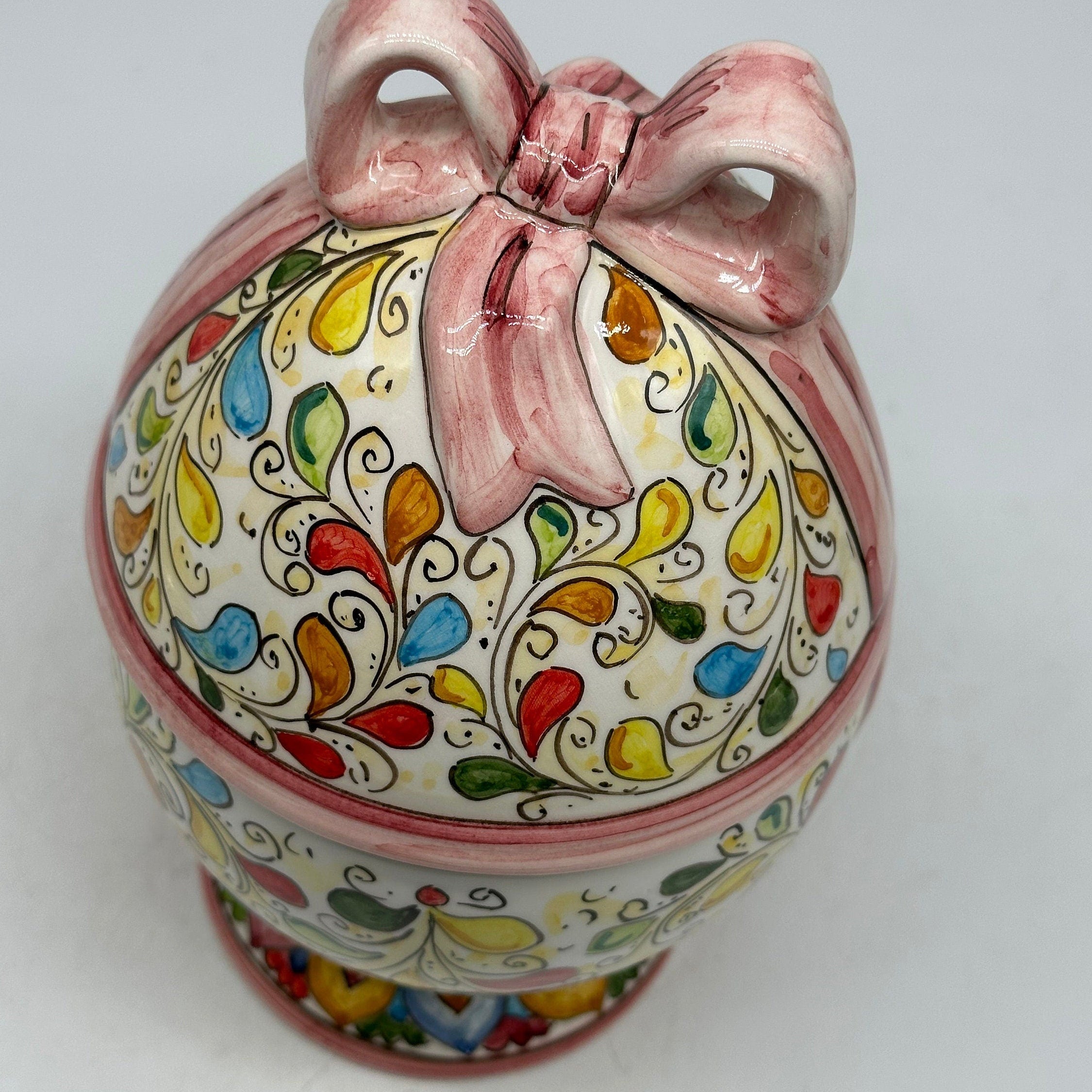 Uovo di Pasqua Contenitore H.23cm Ceramica Caltagirone dipinto a mano