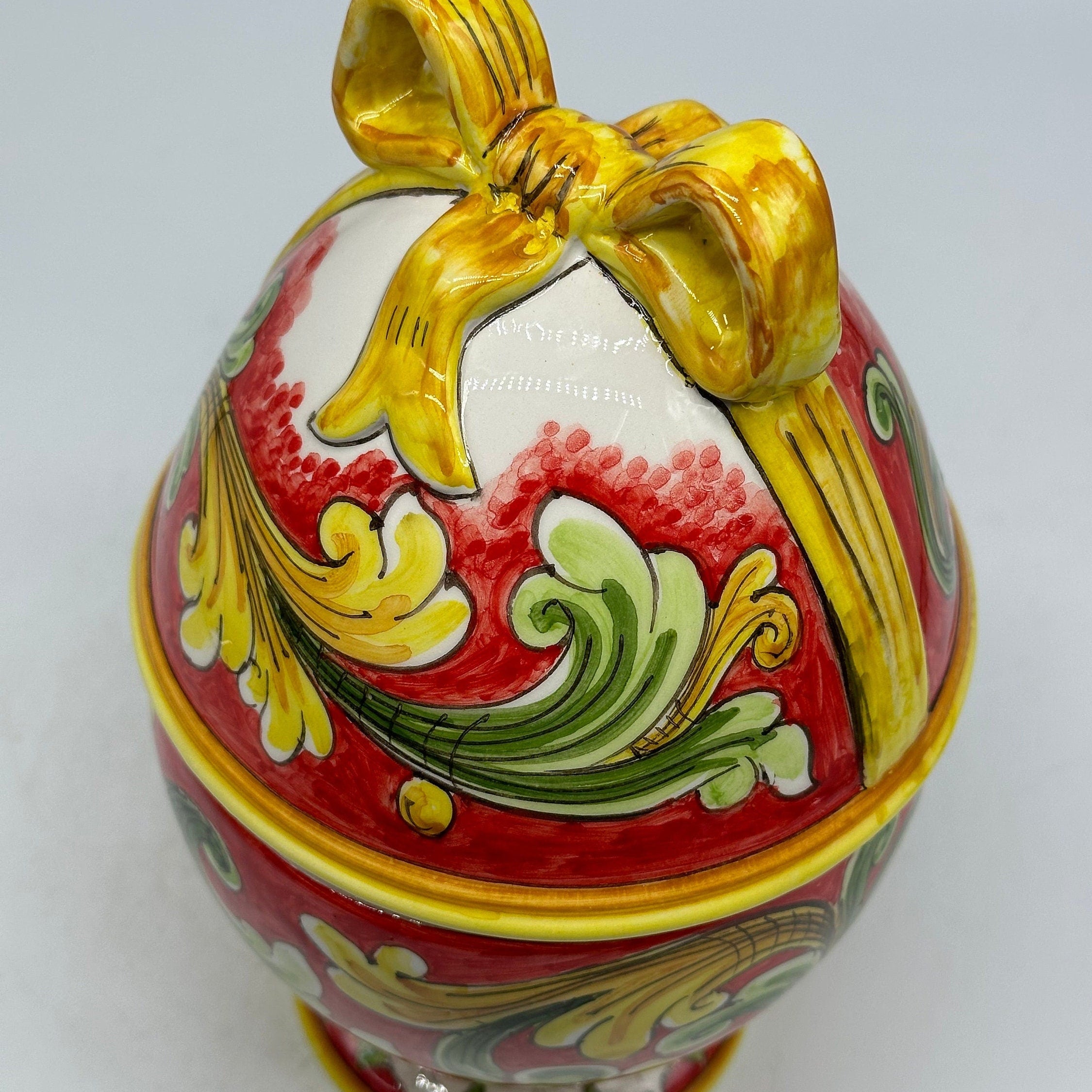 Uovo di Pasqua Contenitore H.24cm Ceramica Caltagirone dipinto a mano