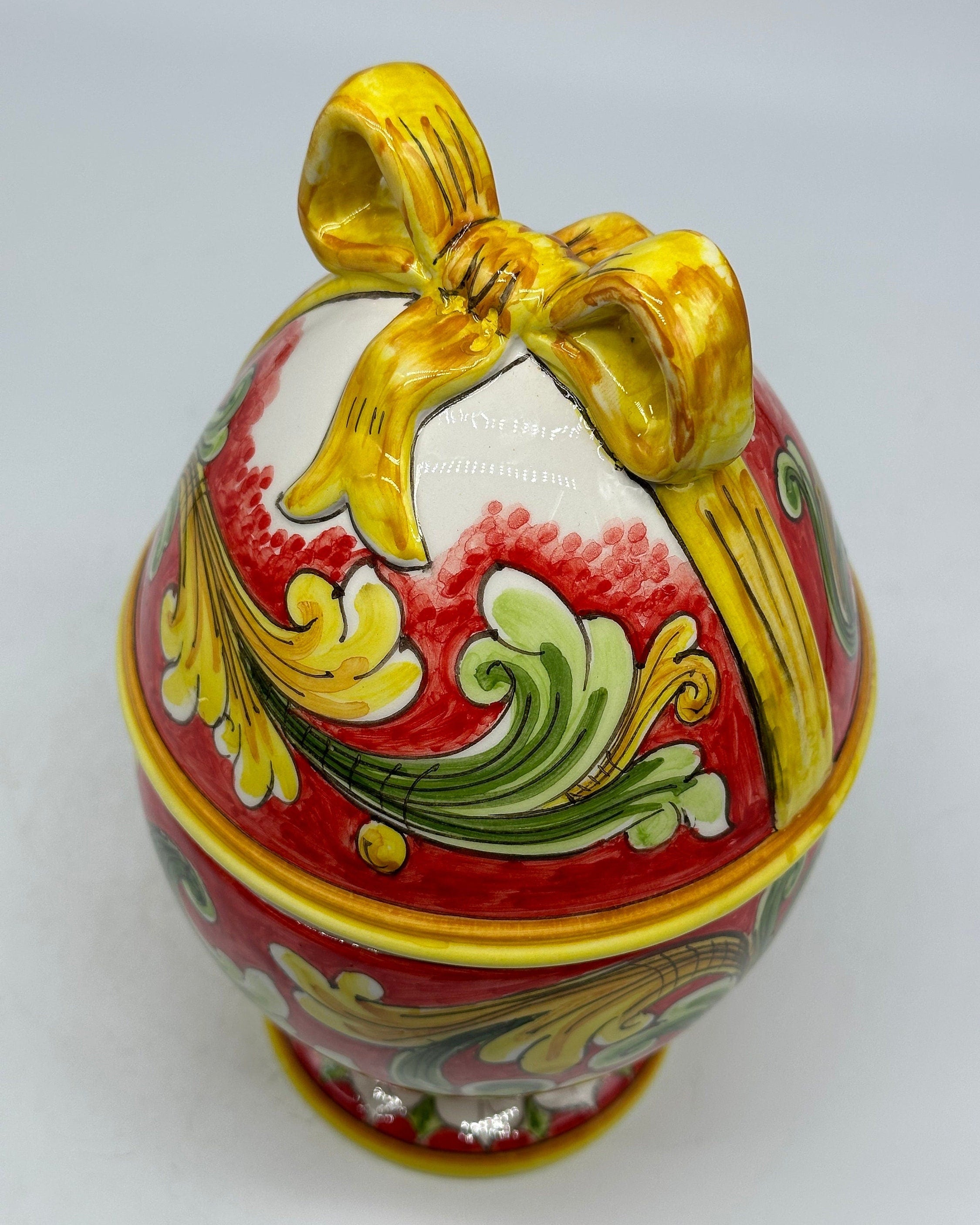Uovo di Pasqua Contenitore H.24cm Ceramica Caltagirone dipinto a mano