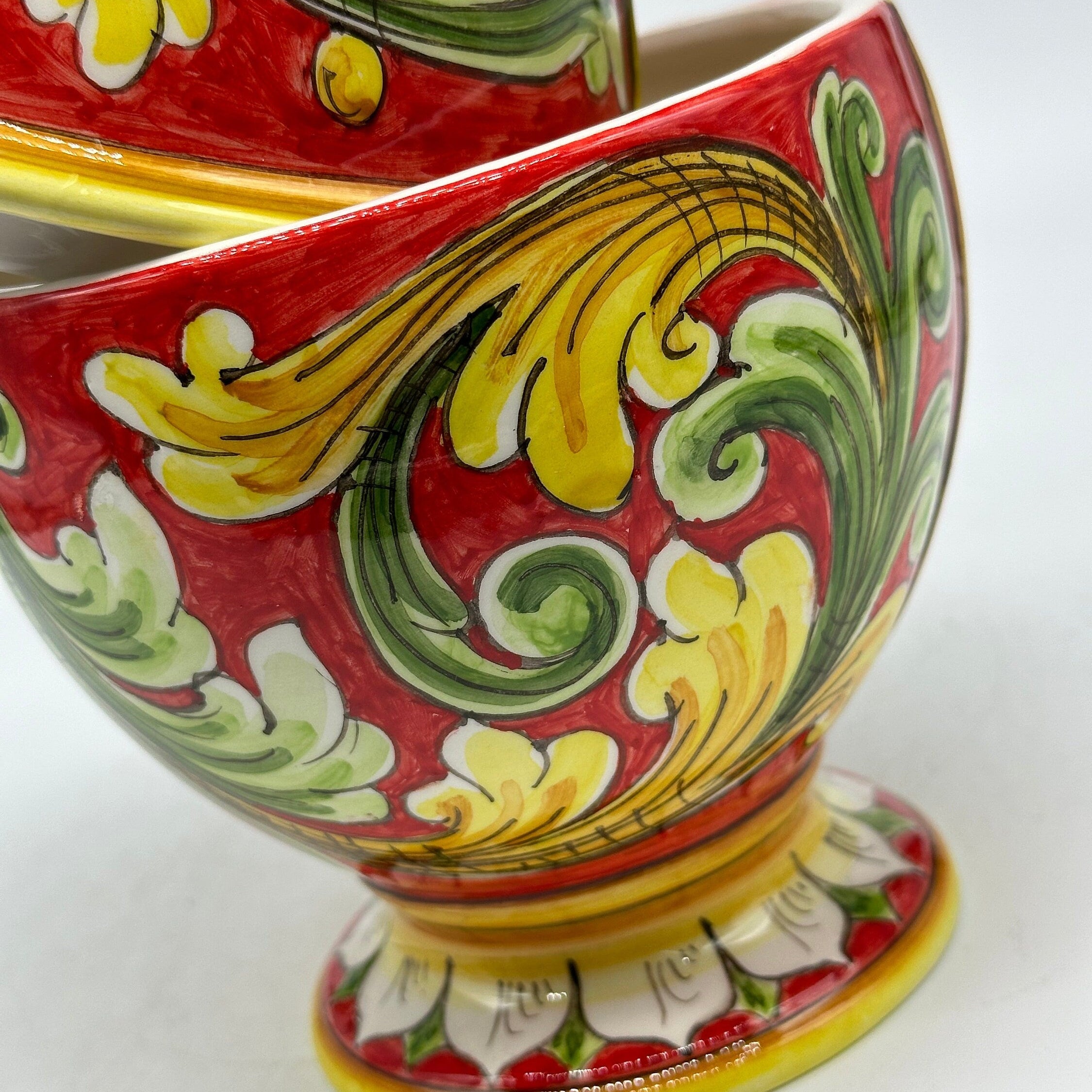 Uovo di Pasqua Contenitore H.24cm Ceramica Caltagirone dipinto a mano