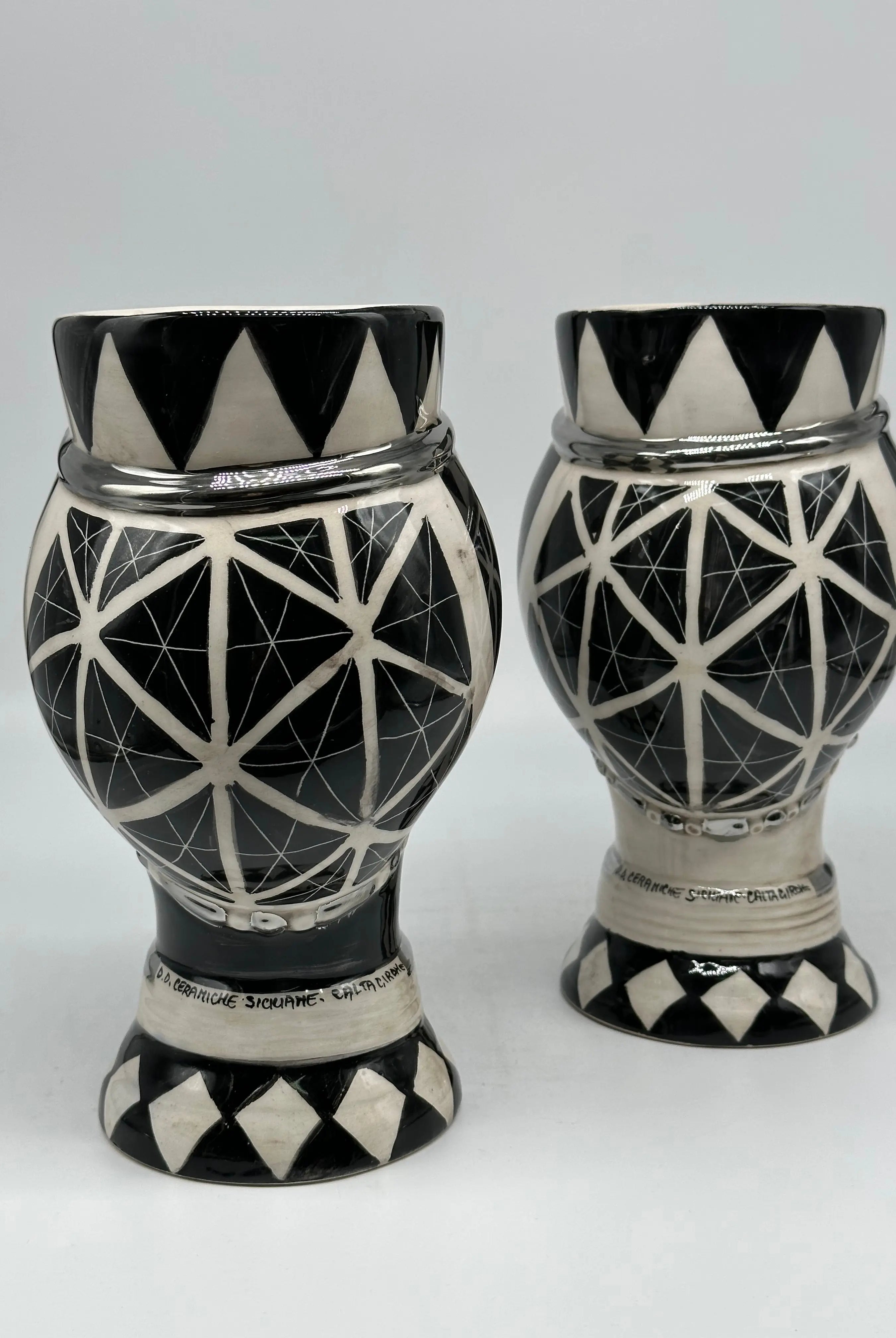 Coppia Teste di Moro Token Ceramica Caltagirone cm H.23 L.12 Artigianale VARI COLORI DD CERAMICHE SICILIANE